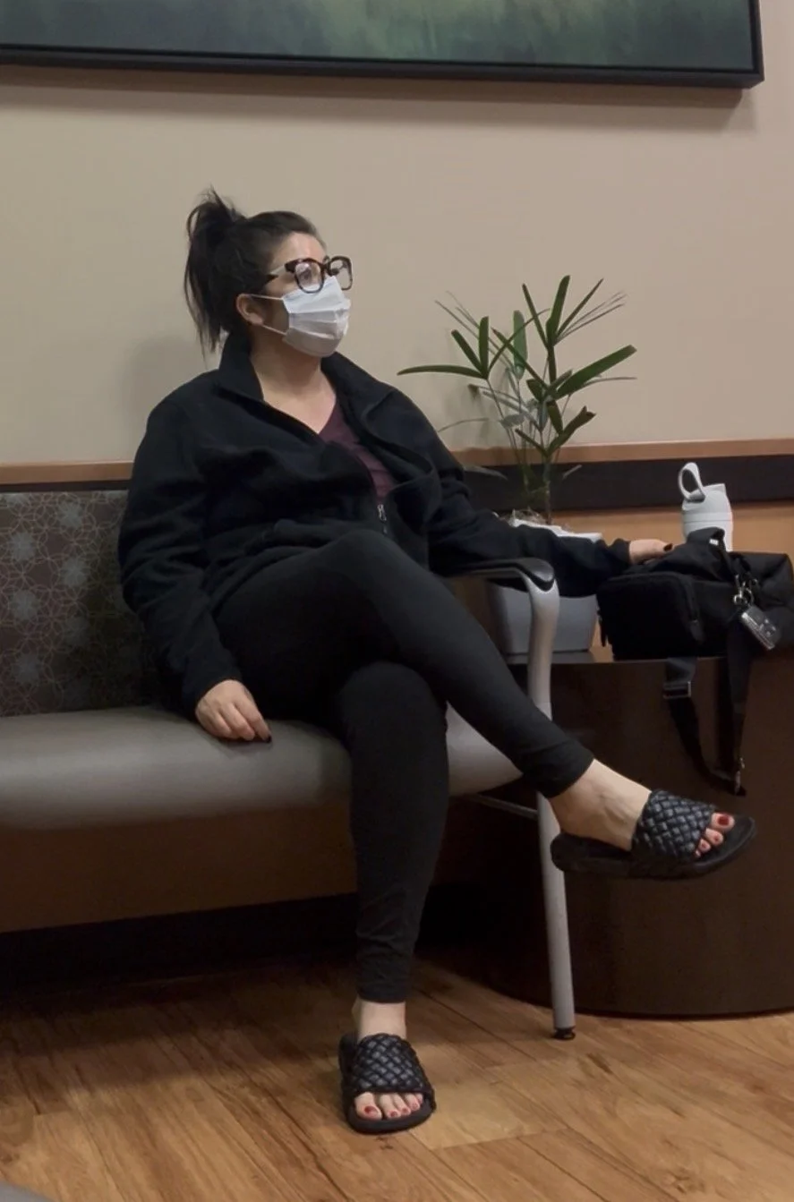 Angie from diagnosis_cirrhosis preparing for a scheduled liver MRI scan