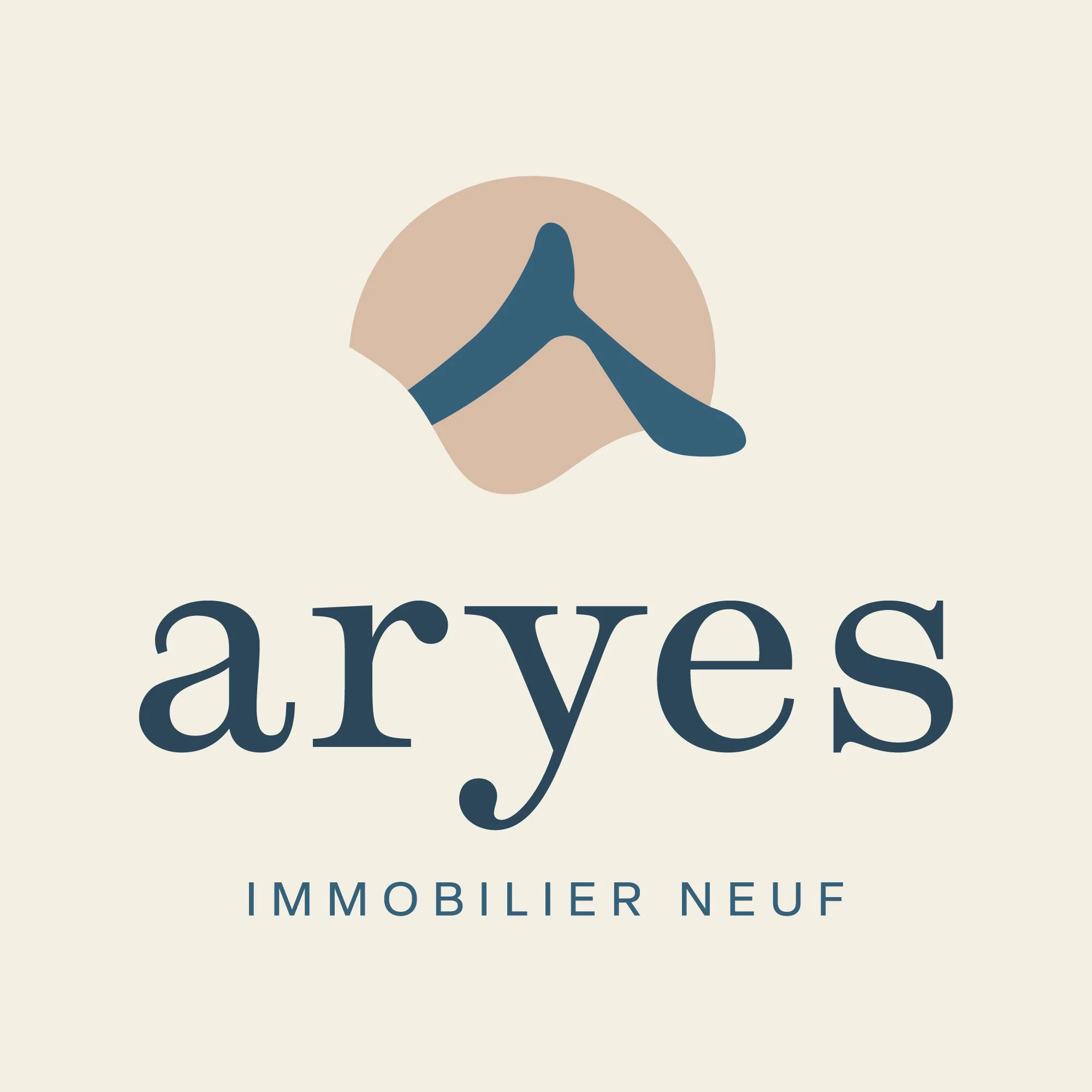 Logo avec un symbole de mains jointes et le texte "Proves" et "Immobilier Neuf" dessous.