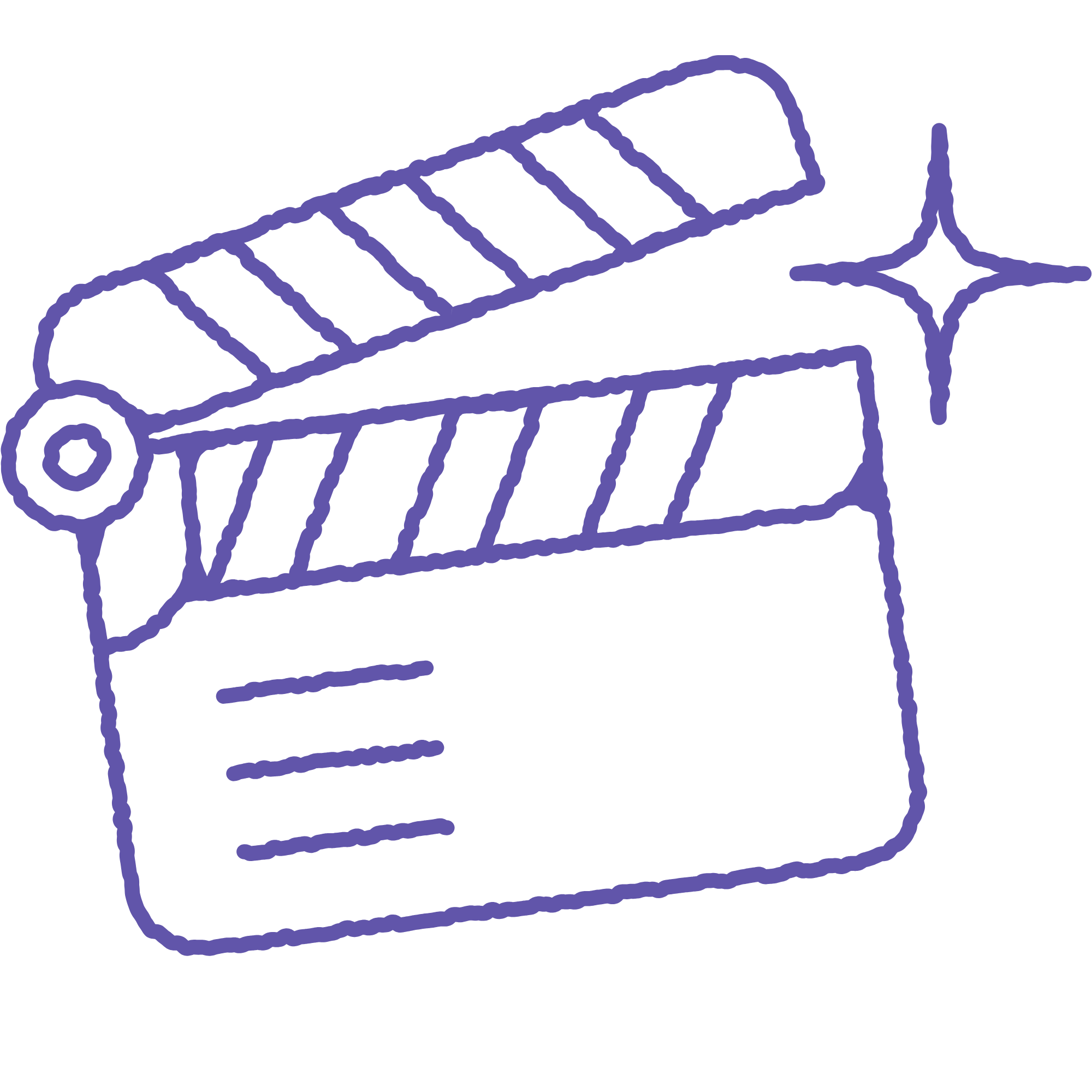 Outline drawing of a film clapperboard