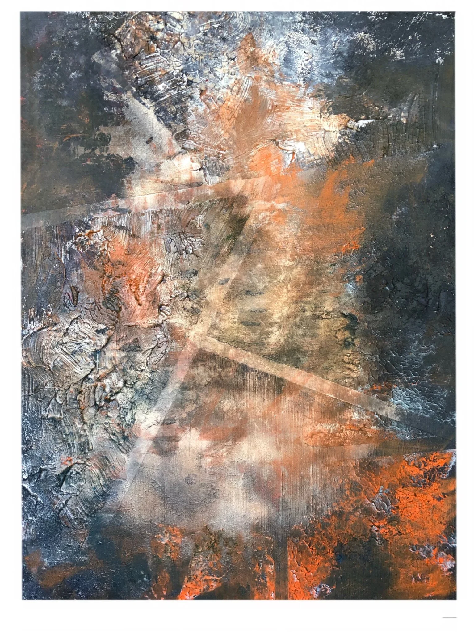 Giving substance to shadows, 2020,

Mixed media on canvas; ink, watercolor, acrylic medium, coffee and spray paint.

 30 x 40 in