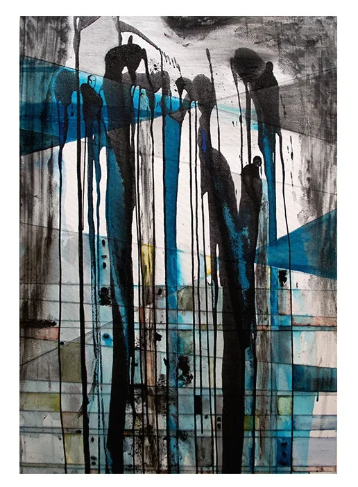 Do You Realize, 2016

Mixed Media on Canvas; Ink, Plaster cloth, coffee, whiskey, berries, acrylic medium, sewing string, water color.
36 x 24 in