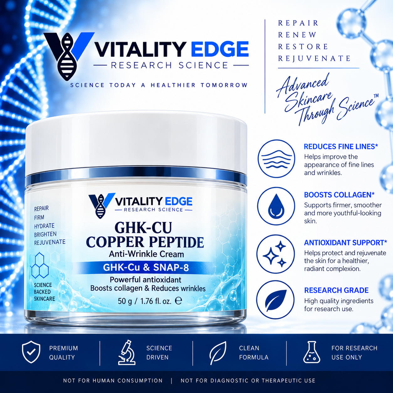 GHK-CU & Snap 8 Copper Peptide Anti-Wrinkle Cream