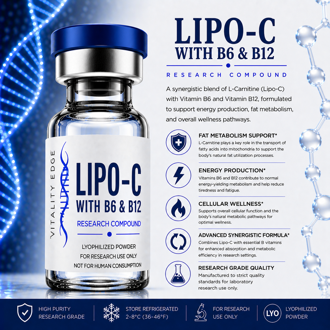 Lipo-C MIC (with B6 & B12) LC216 Research Blend