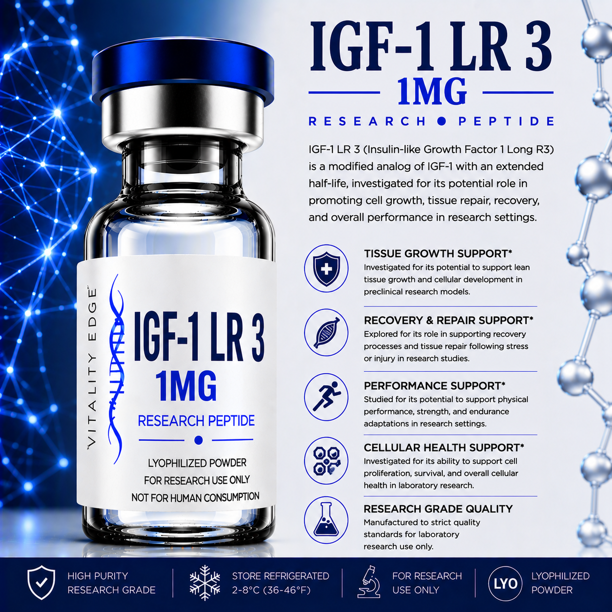 IGF-1 LR 3 (1mg) Research