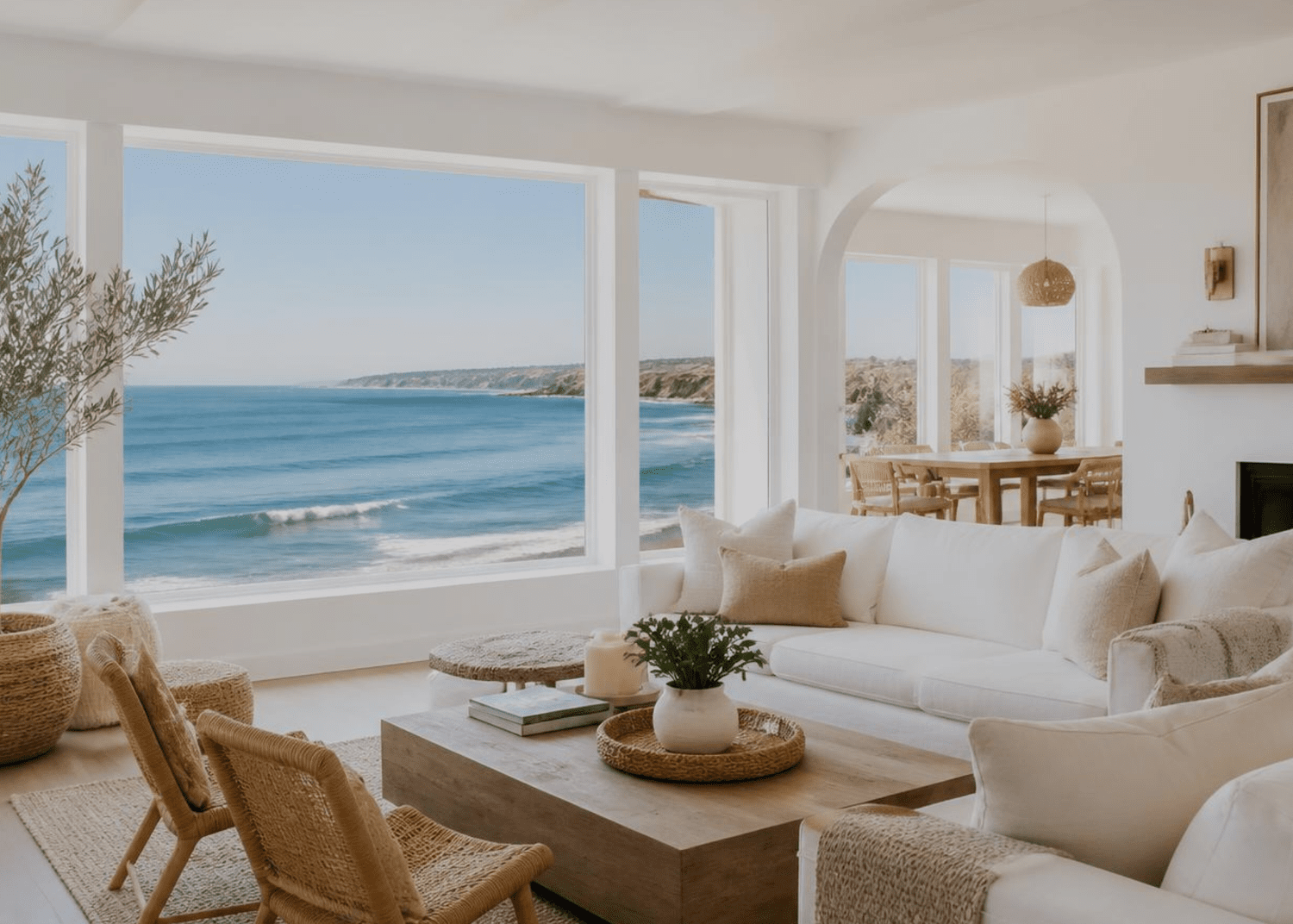 Light-filled coastal home overlooking the ocean