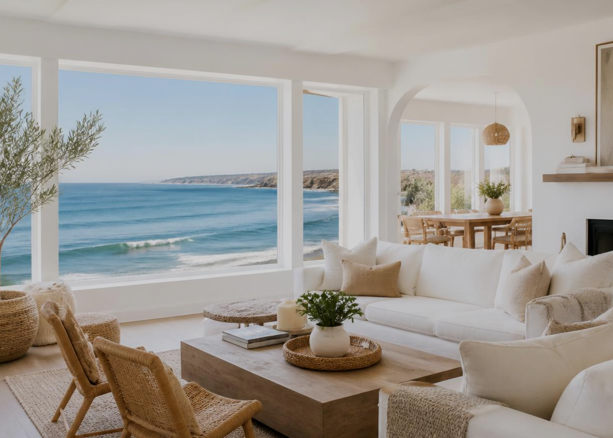 Light-filled coastal home overlooking the ocean