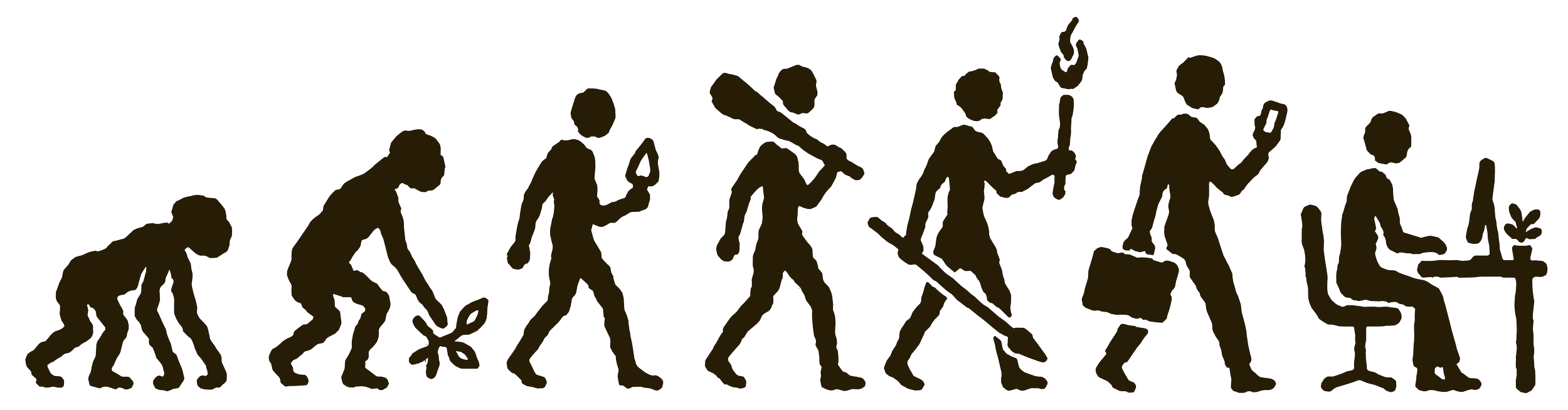Human evolution from primate to digital professional – Sapien Social Agency's full-service social media management helps businesses evolve with brand identity design, retargeting campaigns, and seasonal promotional content