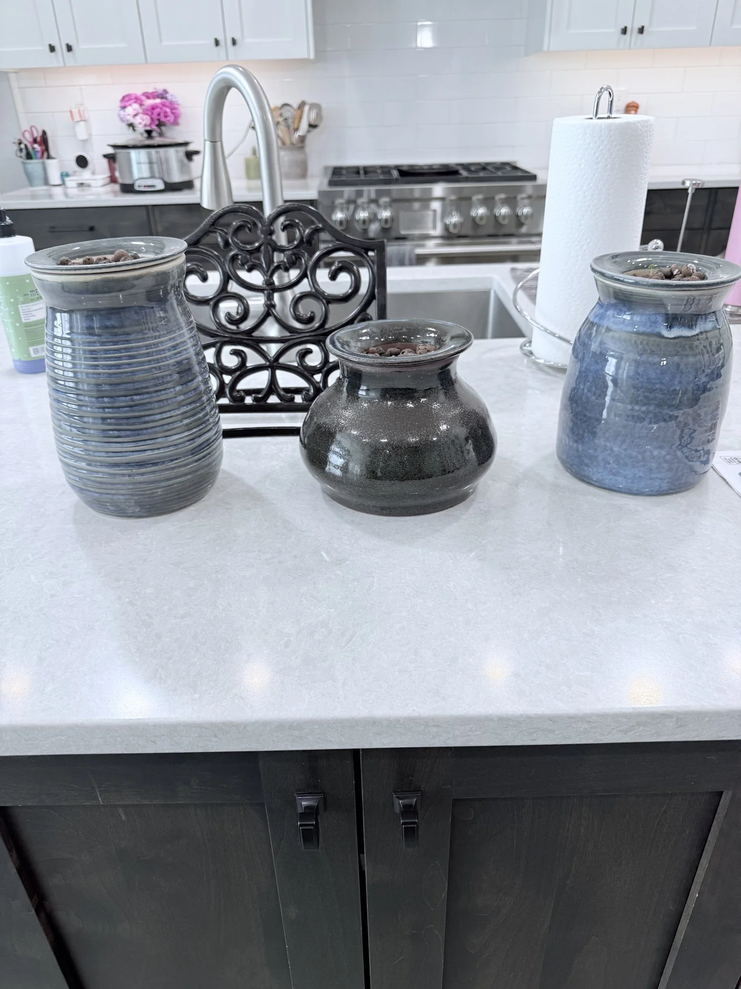 Gray and blue hydroponic containers, 2026