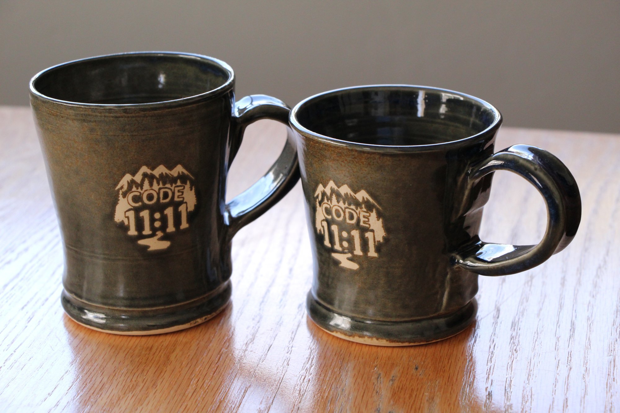 Dark brown stamped mugs, 2026