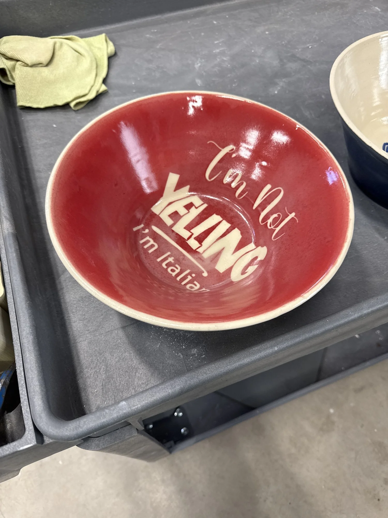 Red carved large bowl, 2025
