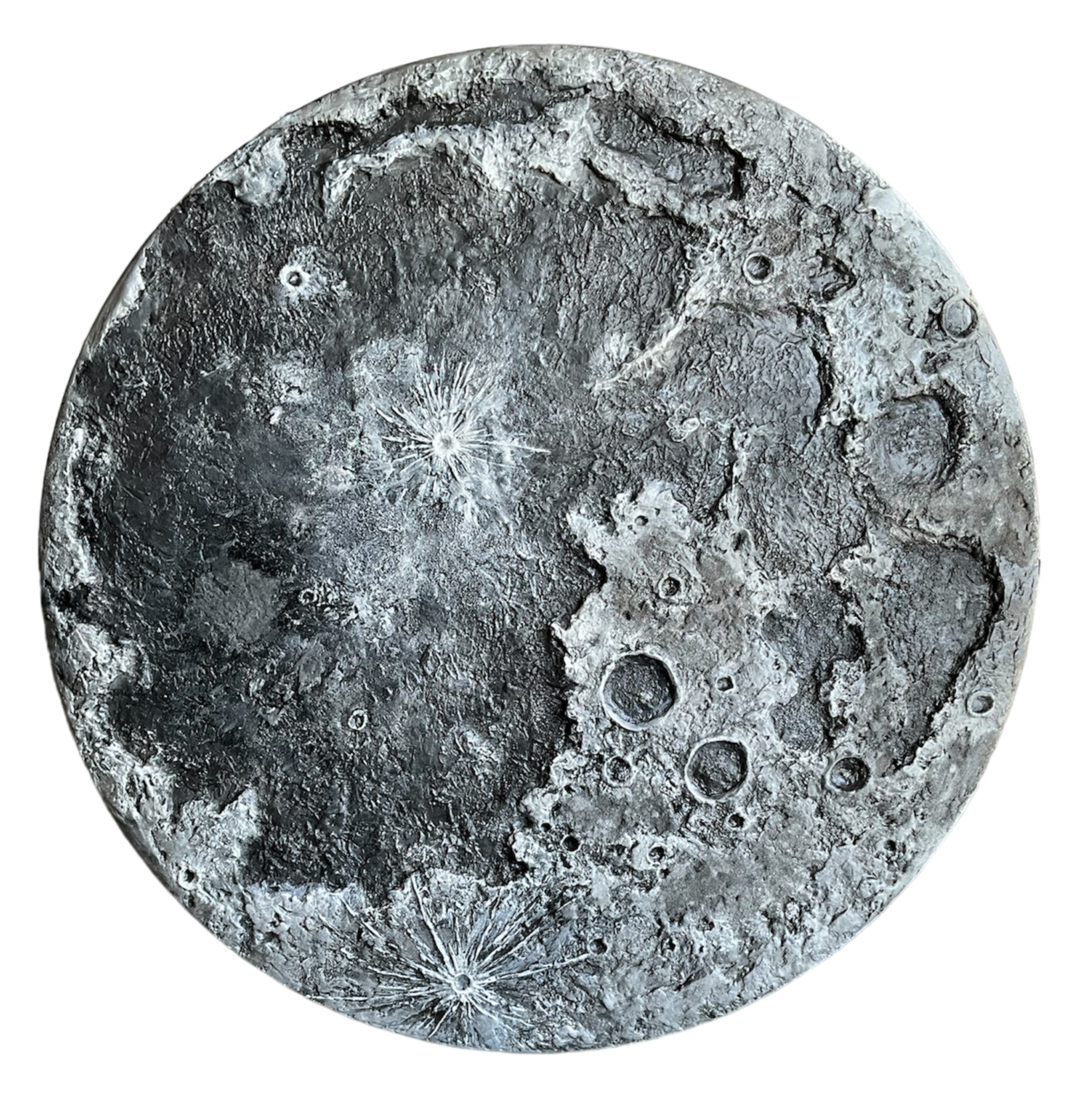 “ MOON TERRAIN“ - 
Textured Mixed Media on a panel board - 
Glows in the Dark for 8 hours - 
80 cm - 

In Private Collection 
