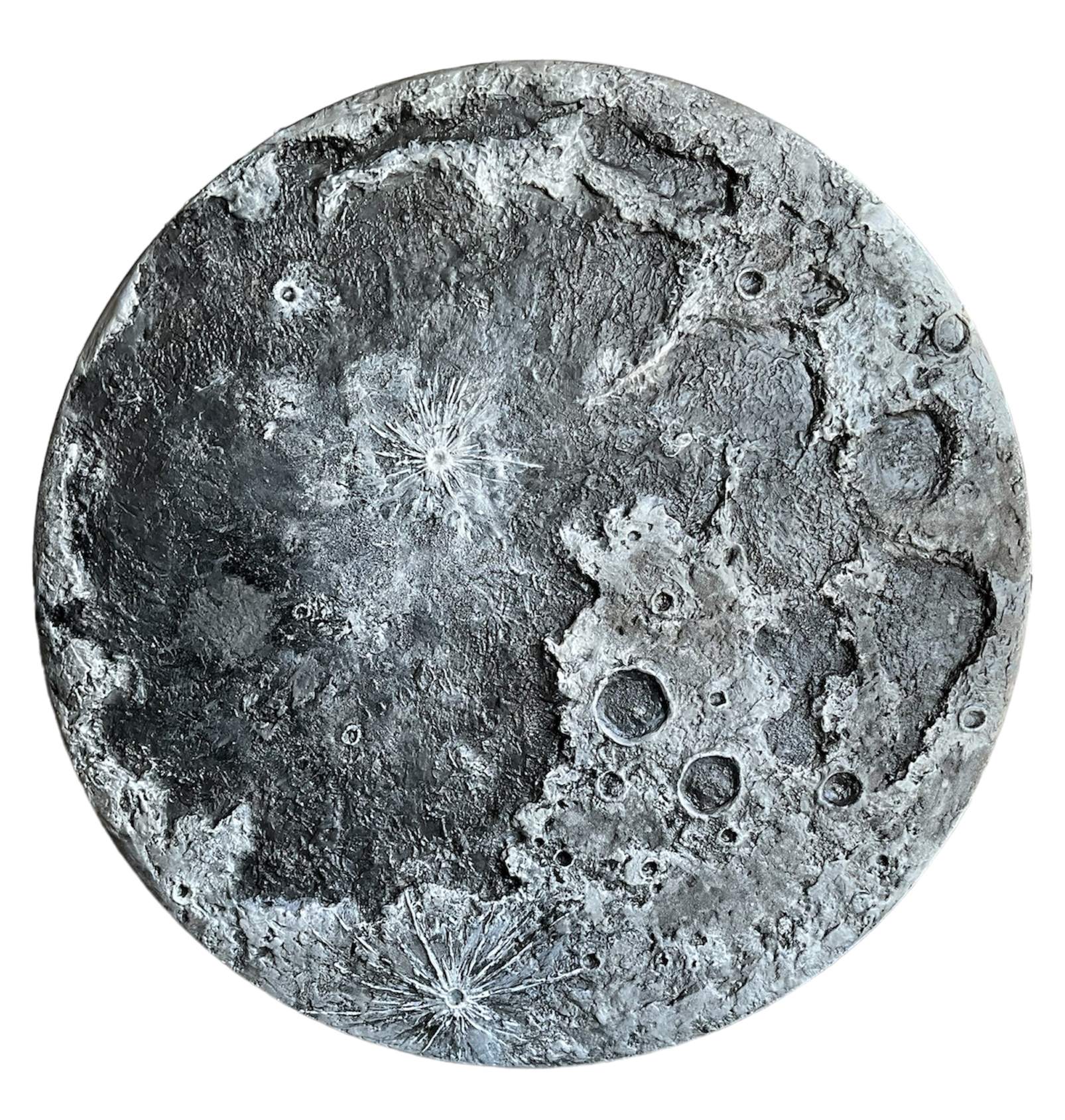 "MOON TERRAIN'' -
Textured Mixed Media on a panel board- 
Glows in a Dark up to 8 hours -
80 cm 
