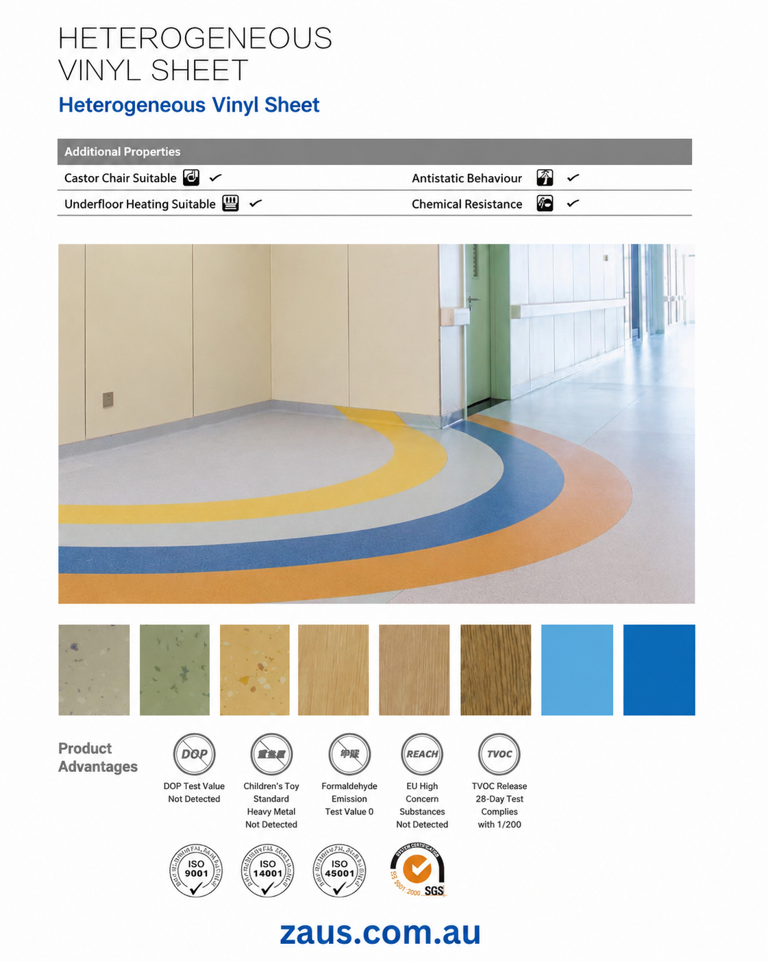 Heterogeneous Vinyl Sheet Flooring