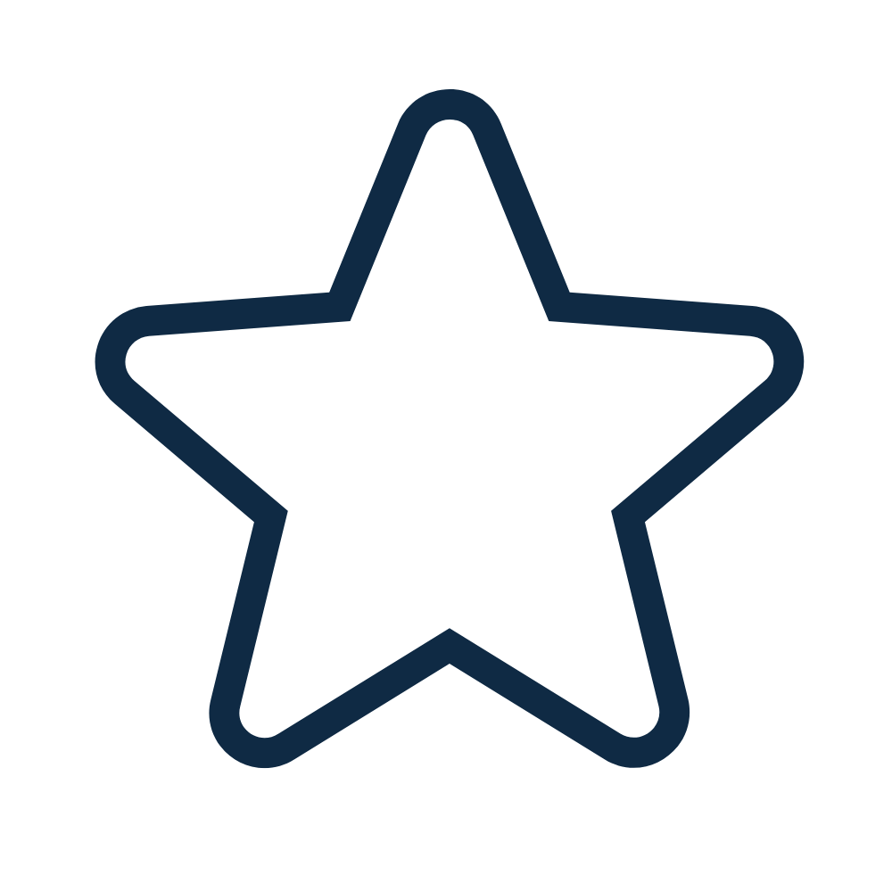 Outline of a five-pointed star with a neon blue border