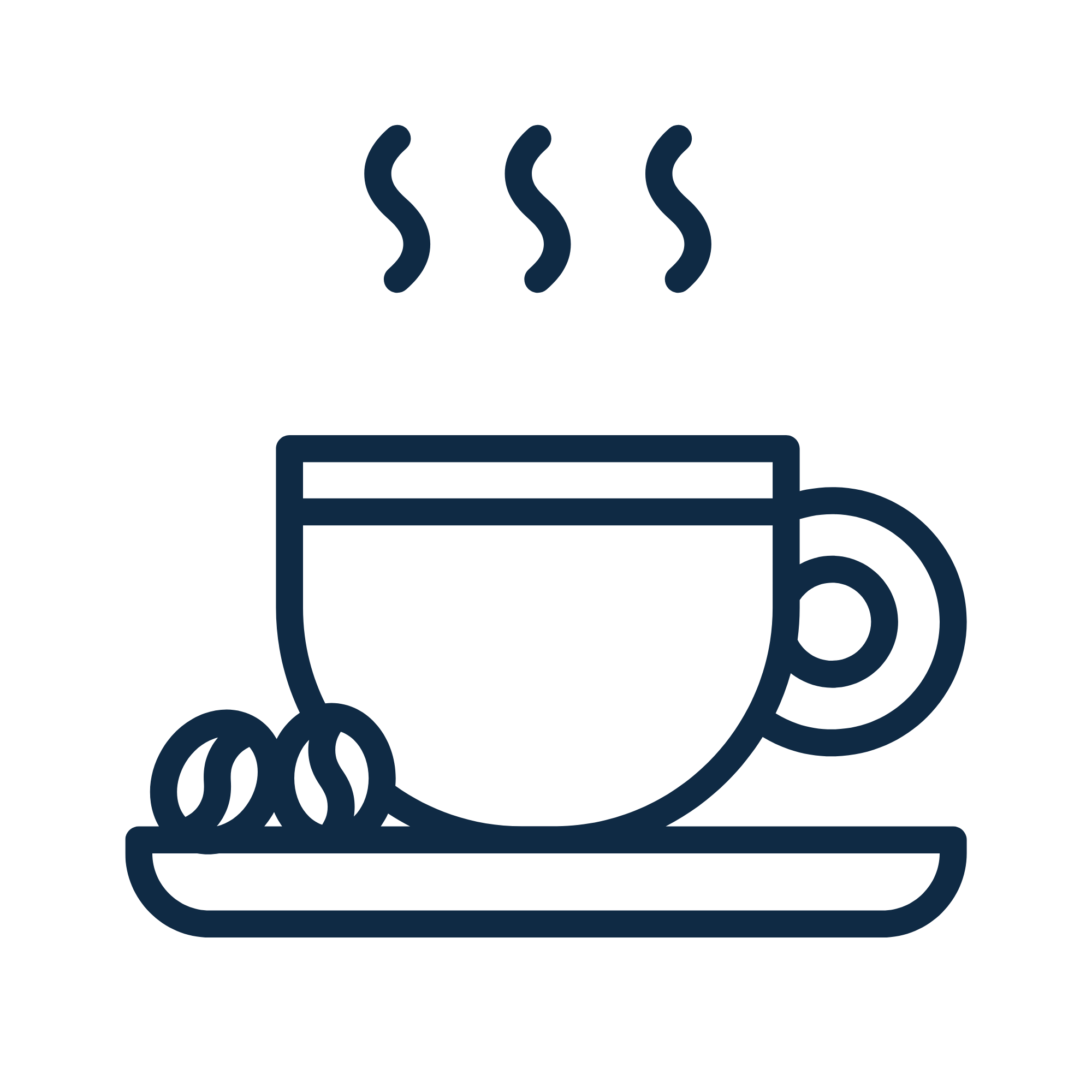 Icon of a microwave oven with steam lines indicating it is heating.