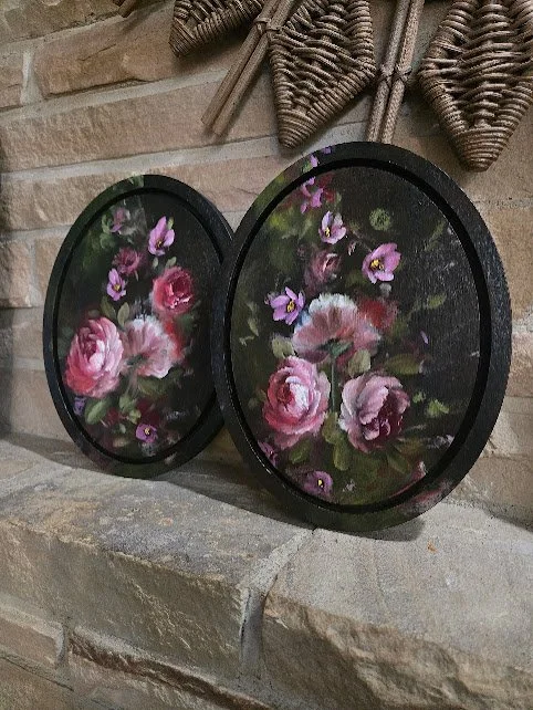 Floral Oval Painting