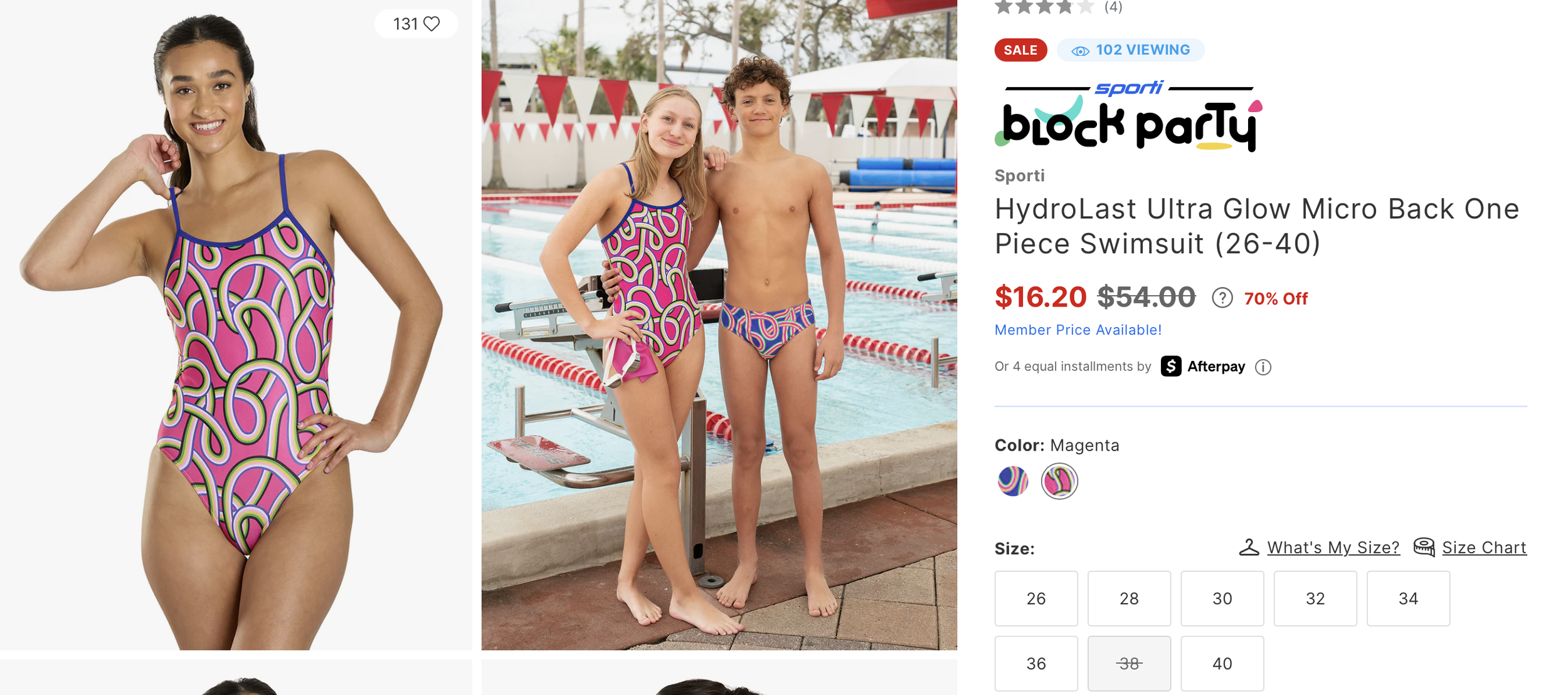 SPORTI HydroLast Ultra Glow Micro Back One Piece Swimsuit