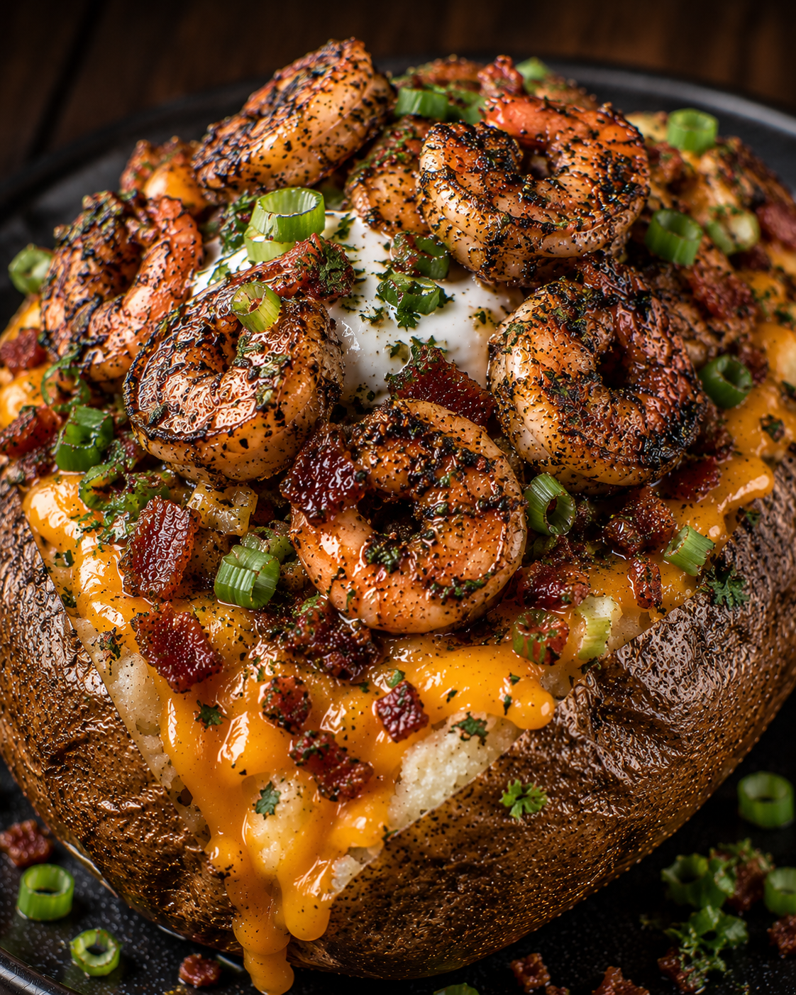 Shrimp Loaded baked potato