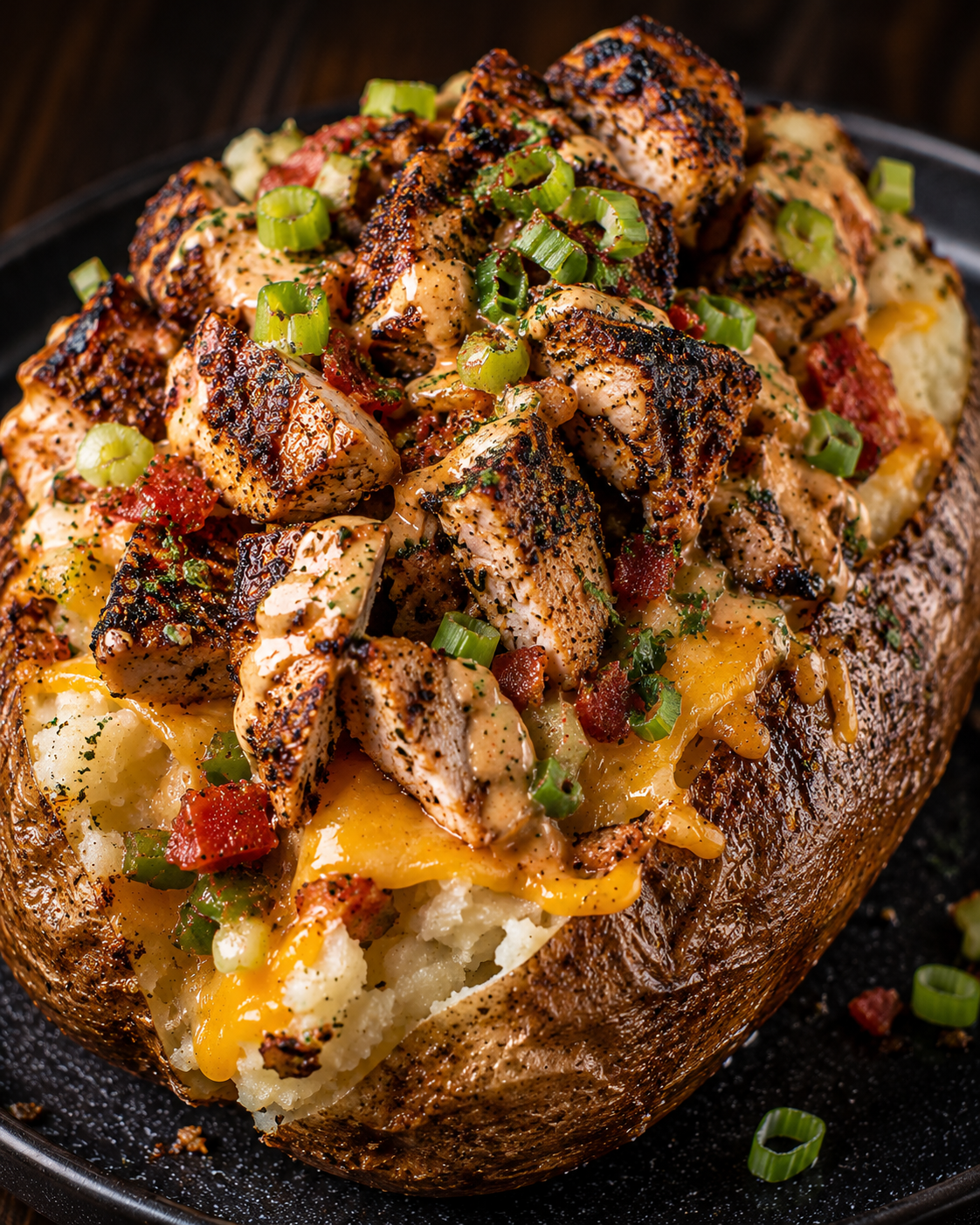 Jerk Chicken Loaded Baked Potato