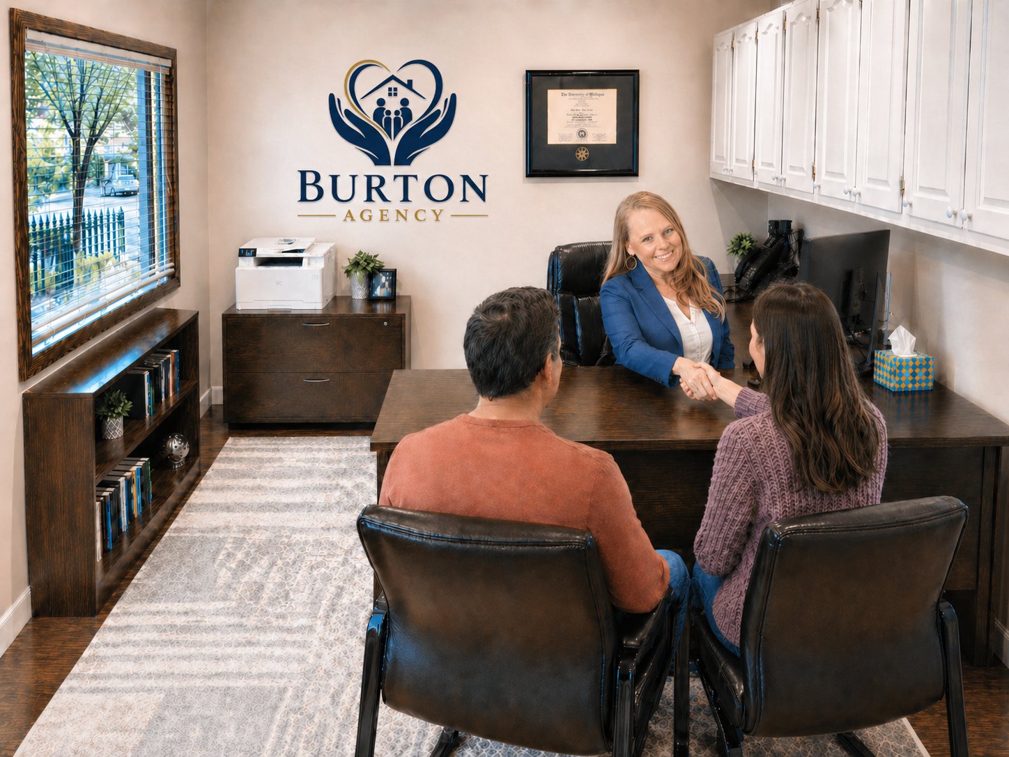 Burton Agency office meeting