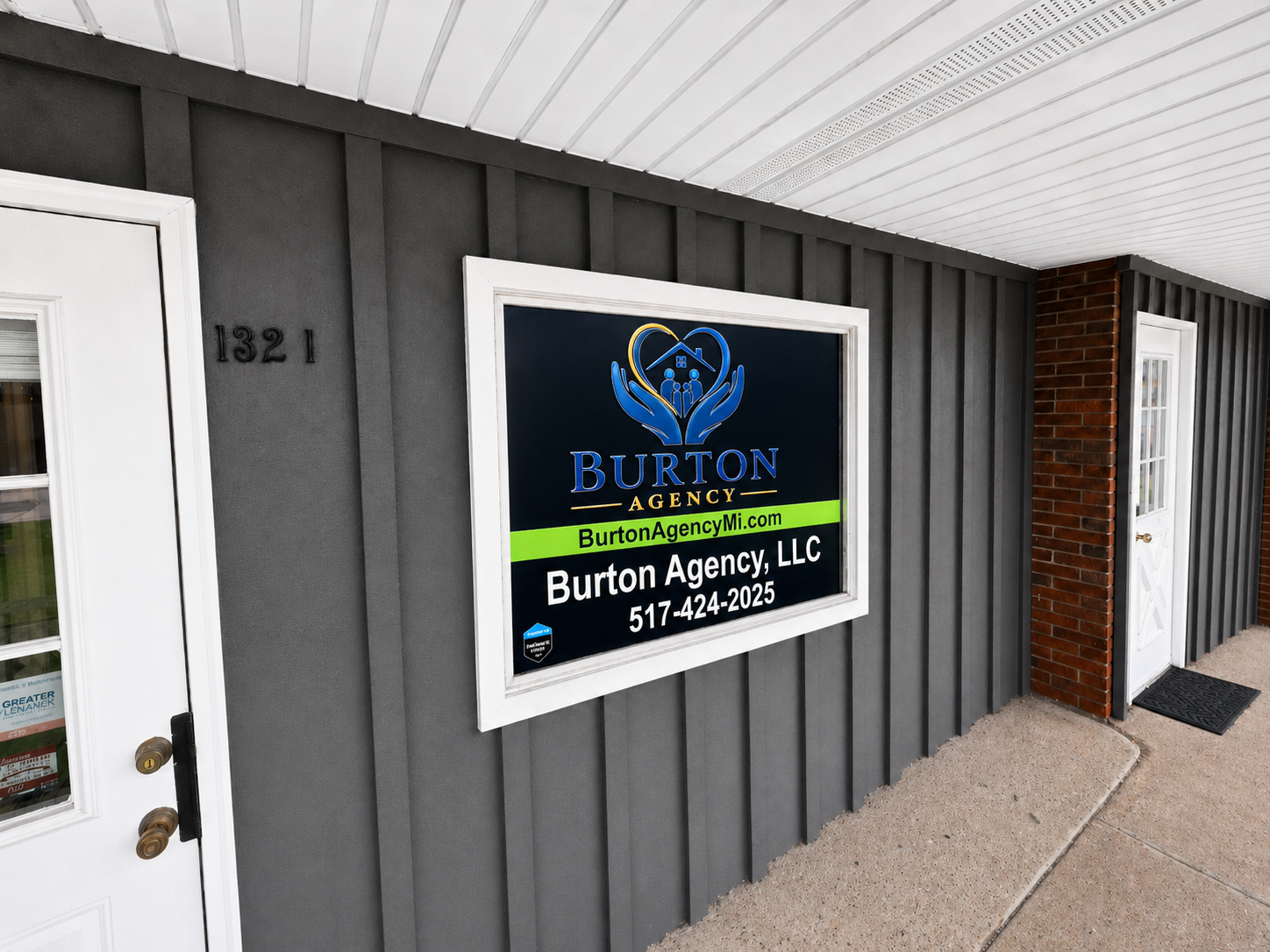 Burton Agency office sign in Tecumseh Michigan