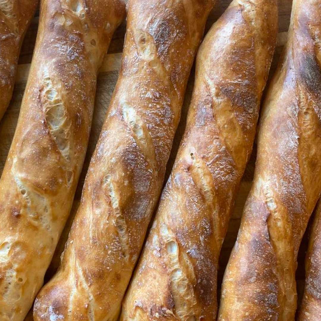 Baguettes on table