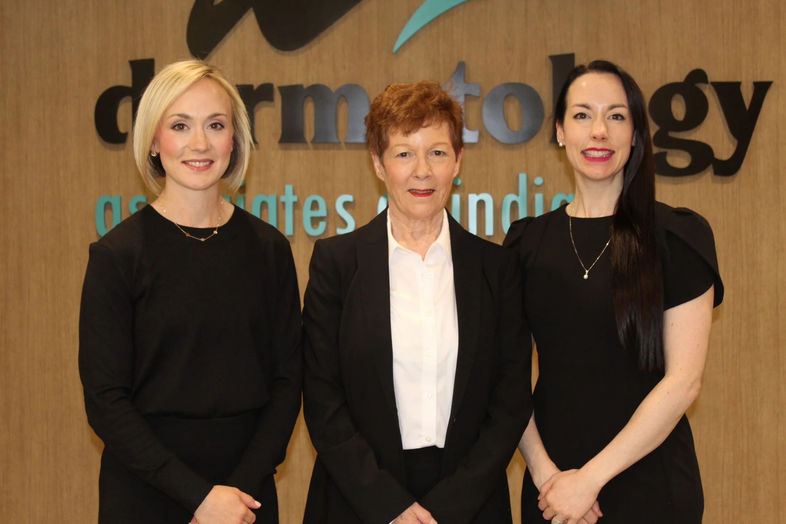 Three women providers at Dermatology Associates of Indiana