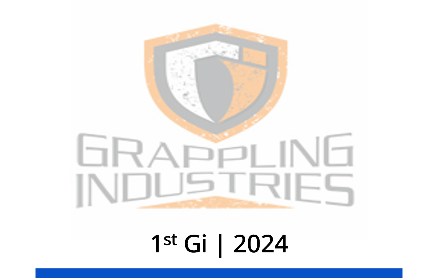 Logo of Grappling Industries featuring a shield with a martial arts belt, and the text 'Grappling Industries' beneath, with the date '1st G1 2024' below.
