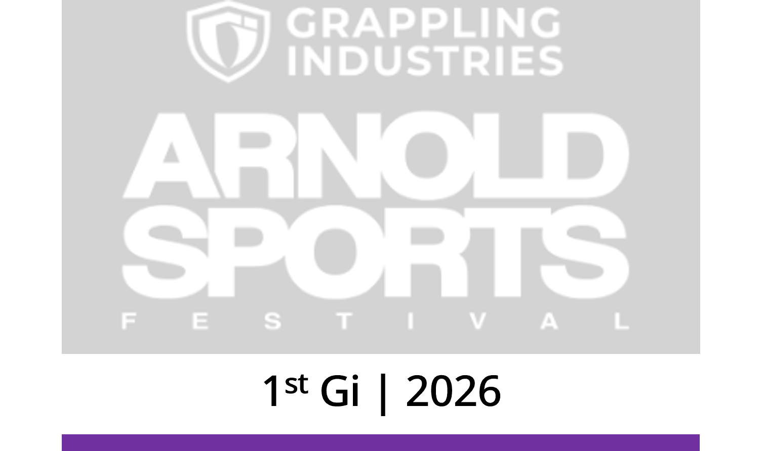 Logo for the Grappling Industries Arnold Sports Festival featuring a shield emblem and bold text, with the event title in white on a black background.
