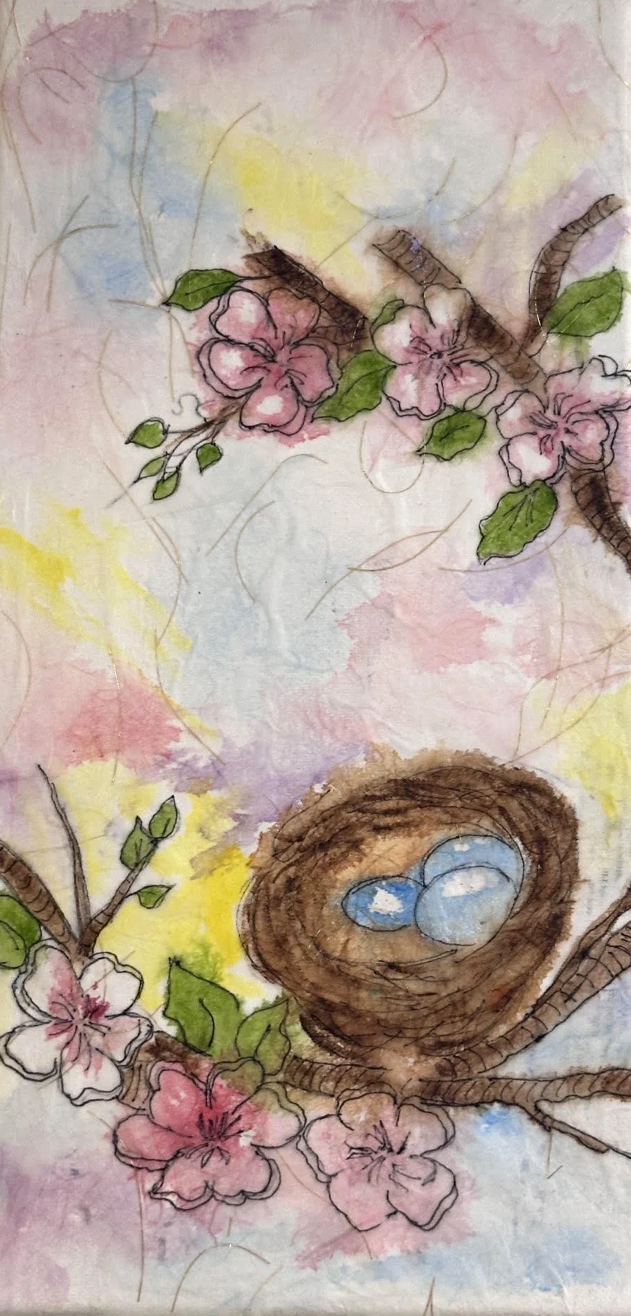 Bird Nest w Cherry Blossoms