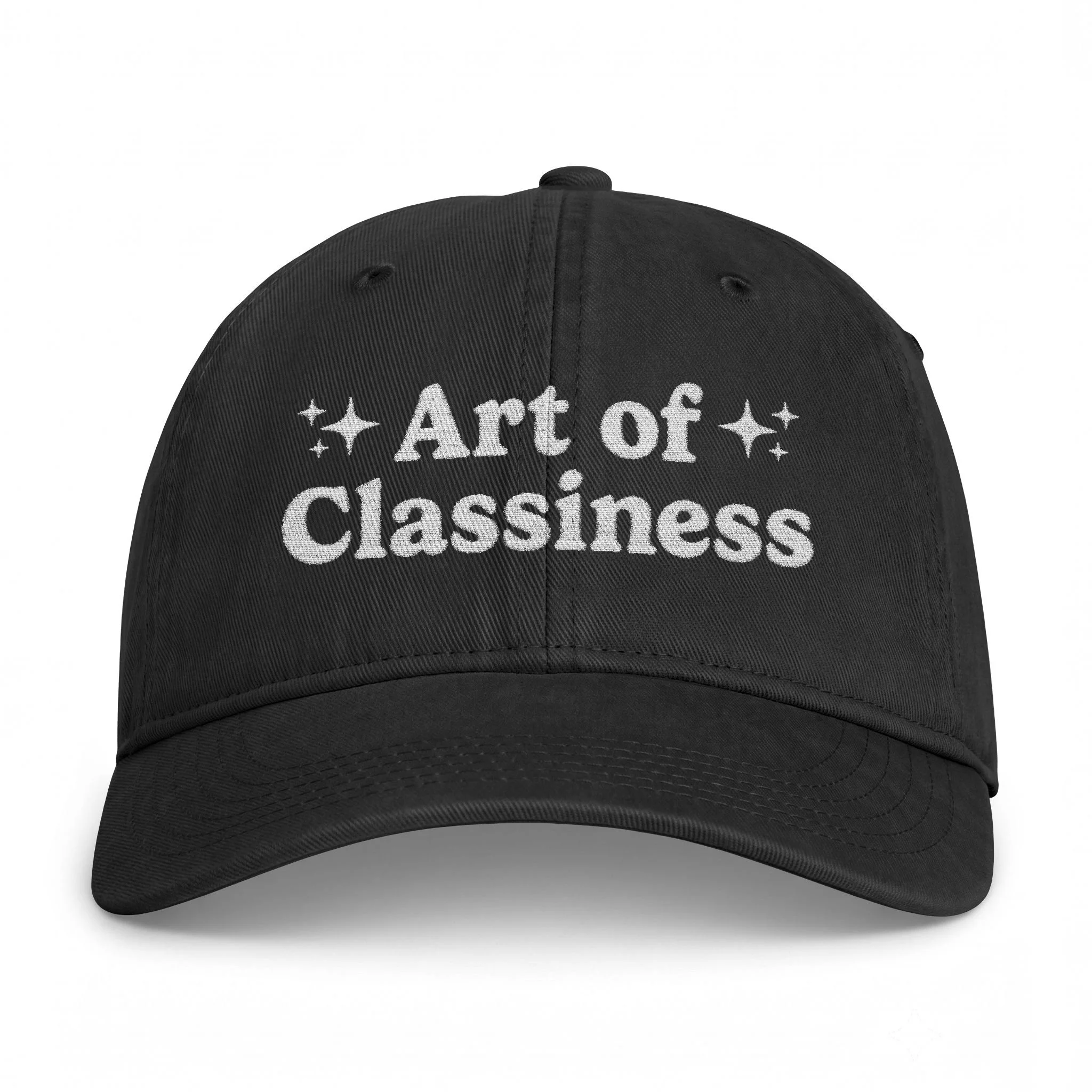 AOC White Embroidered Coastal Washed Baseball Hat