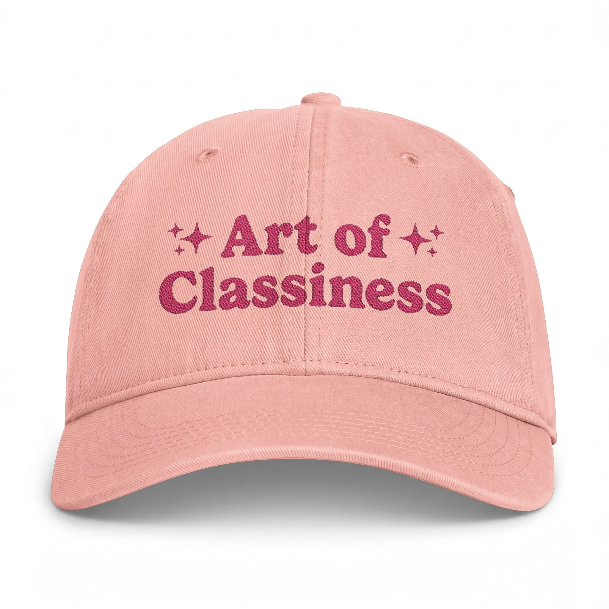 AOC Pink Embroidered Coastal Washed Baseball Hat