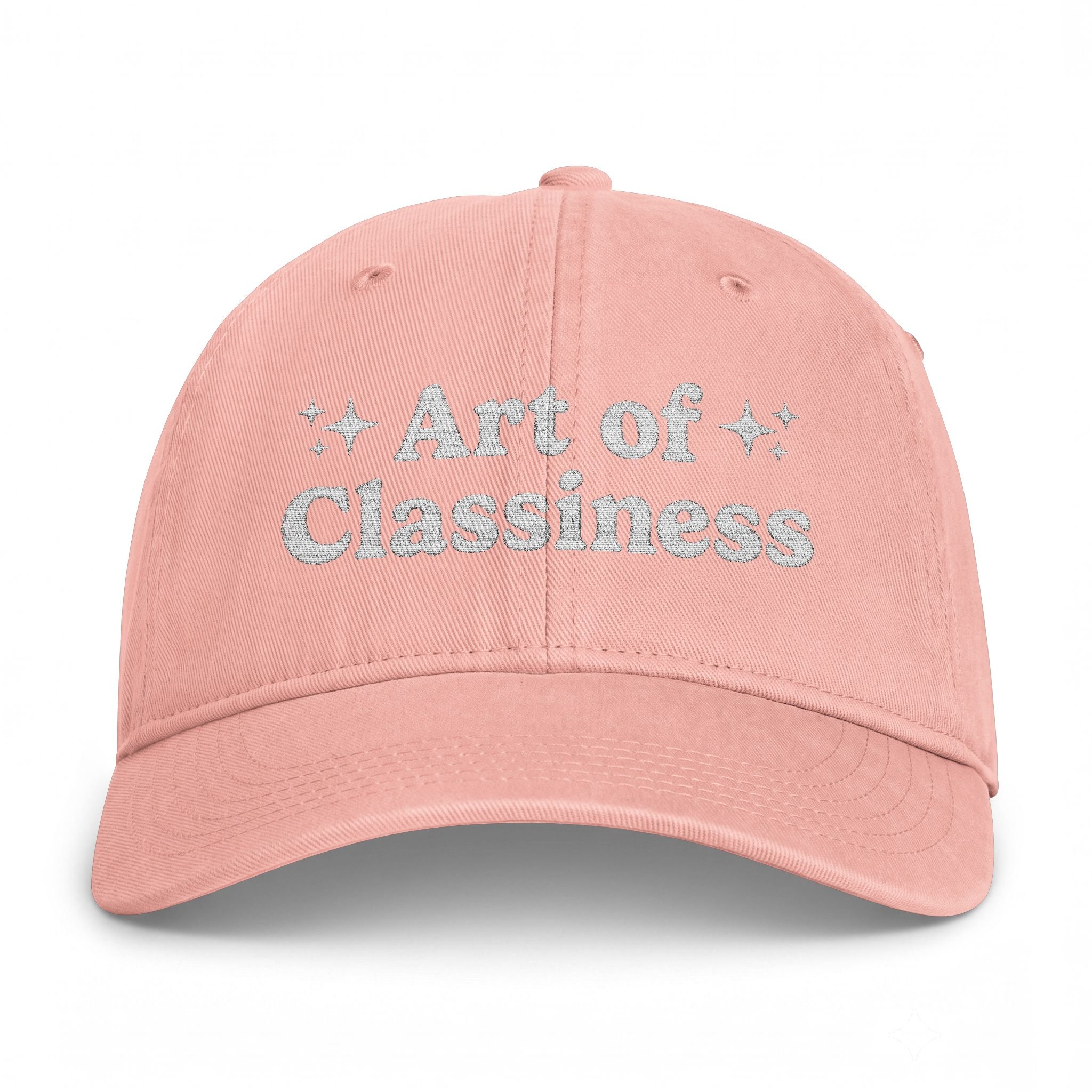 AOC White Embroidered Coastal Washed Baseball Hat
