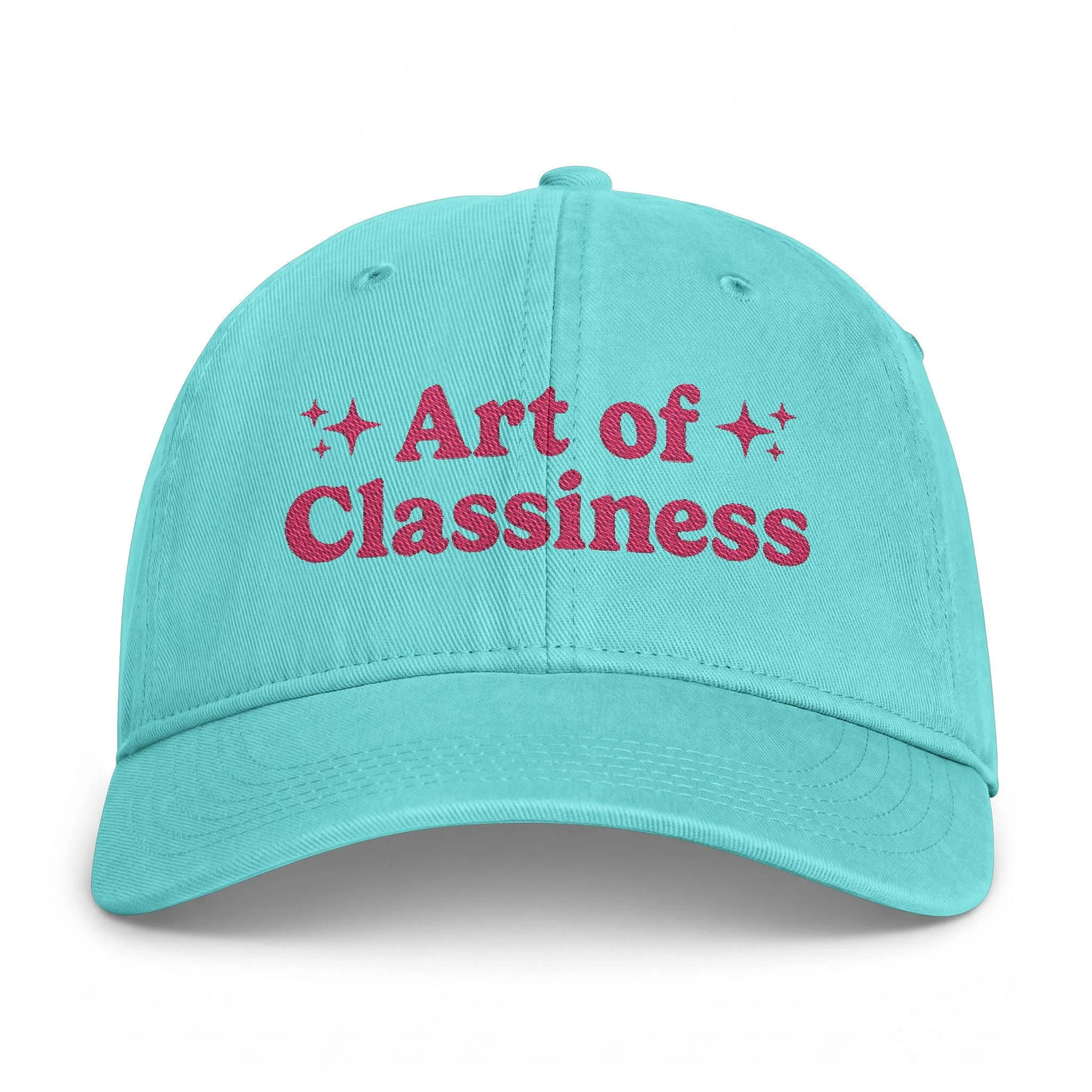 AOC Pink Embroidered Coastal Washed Baseball Hat