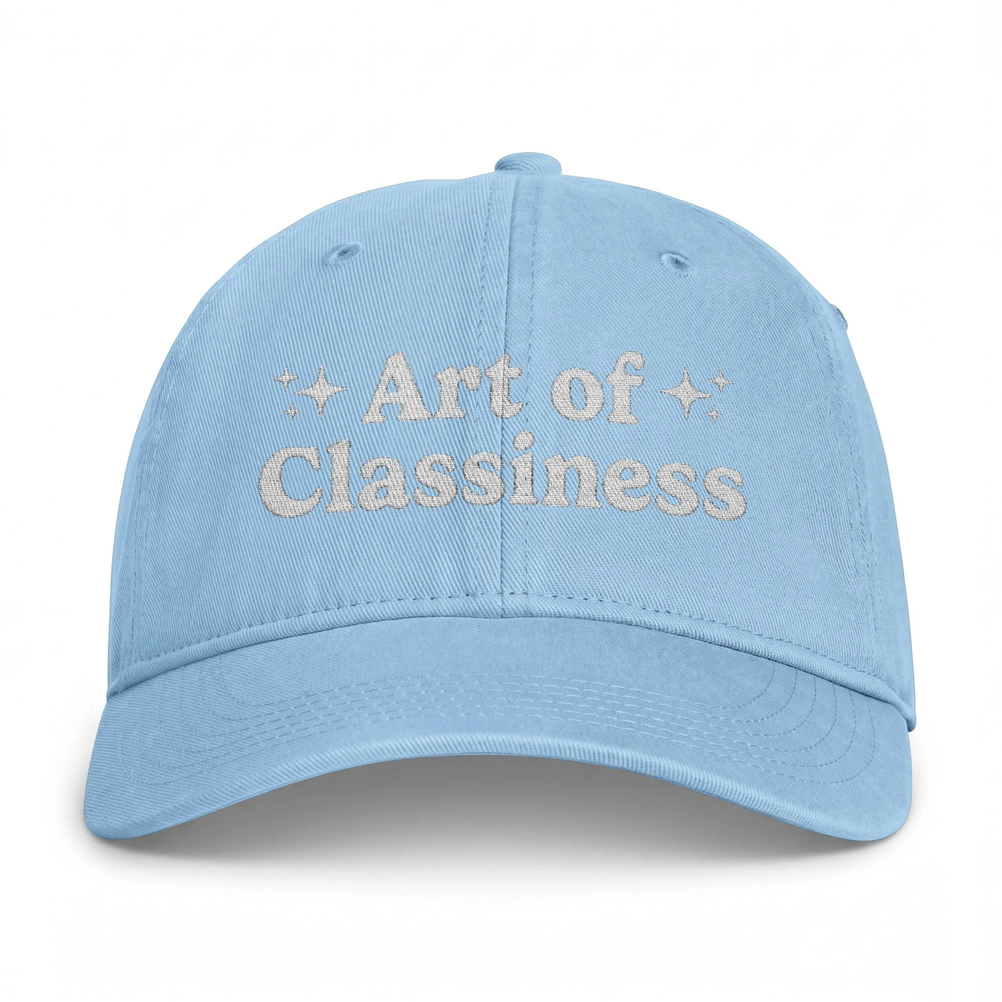 AOC White Embroidered Coastal Washed Baseball Hat