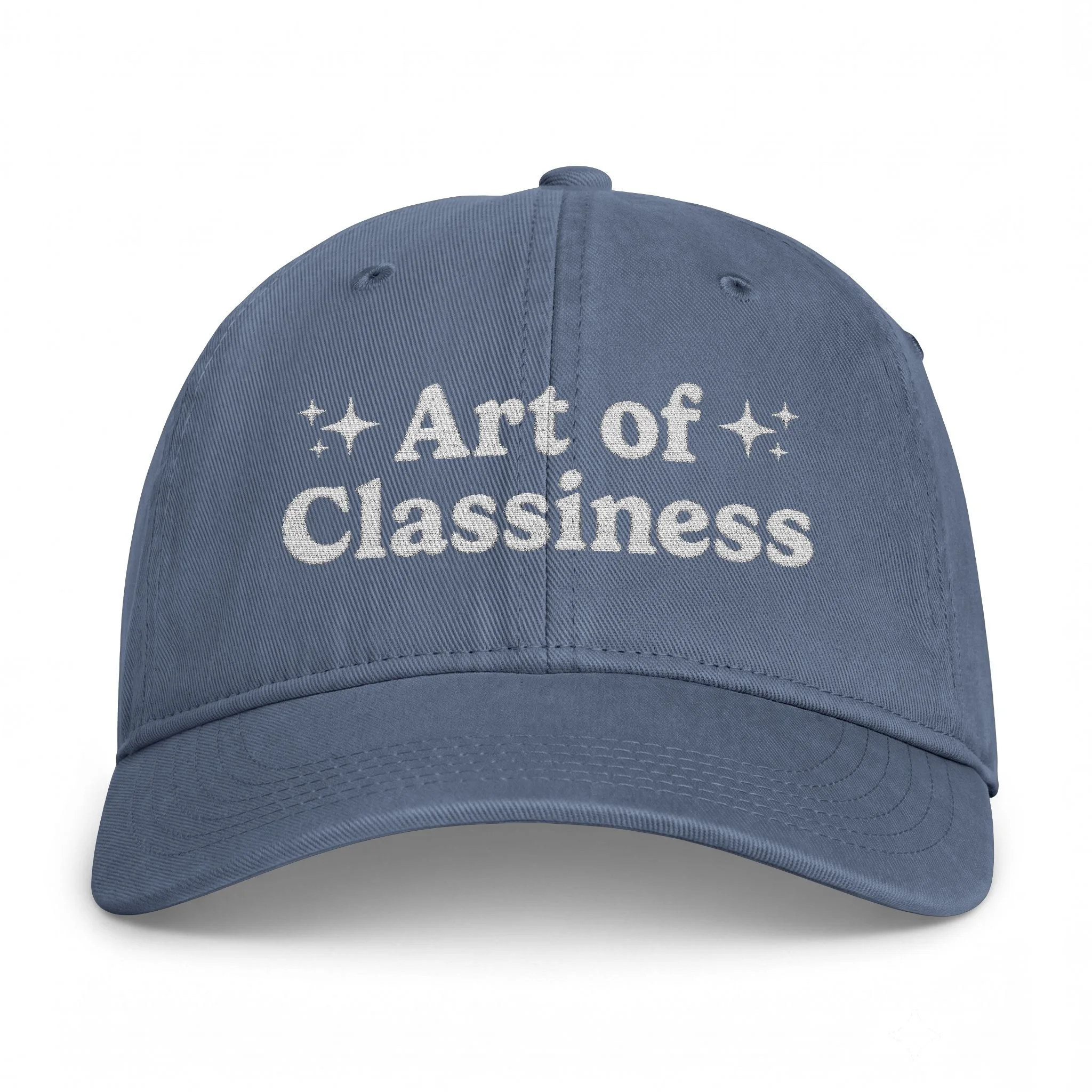 AOC White Embroidered Coastal Washed Baseball Hat