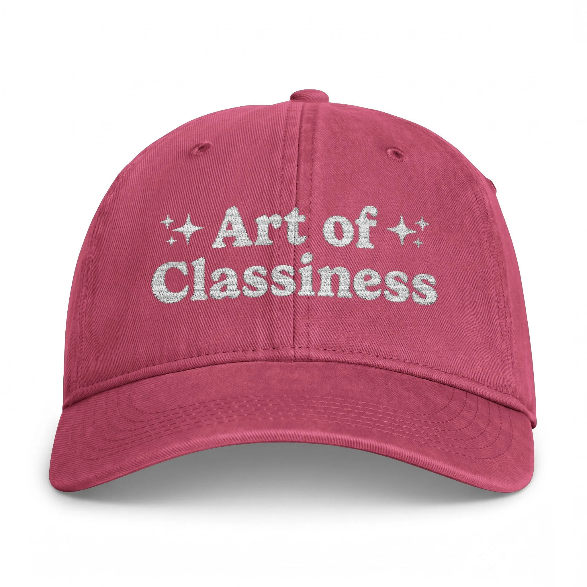 AOC White Embroidered Coastal Washed Baseball Hat