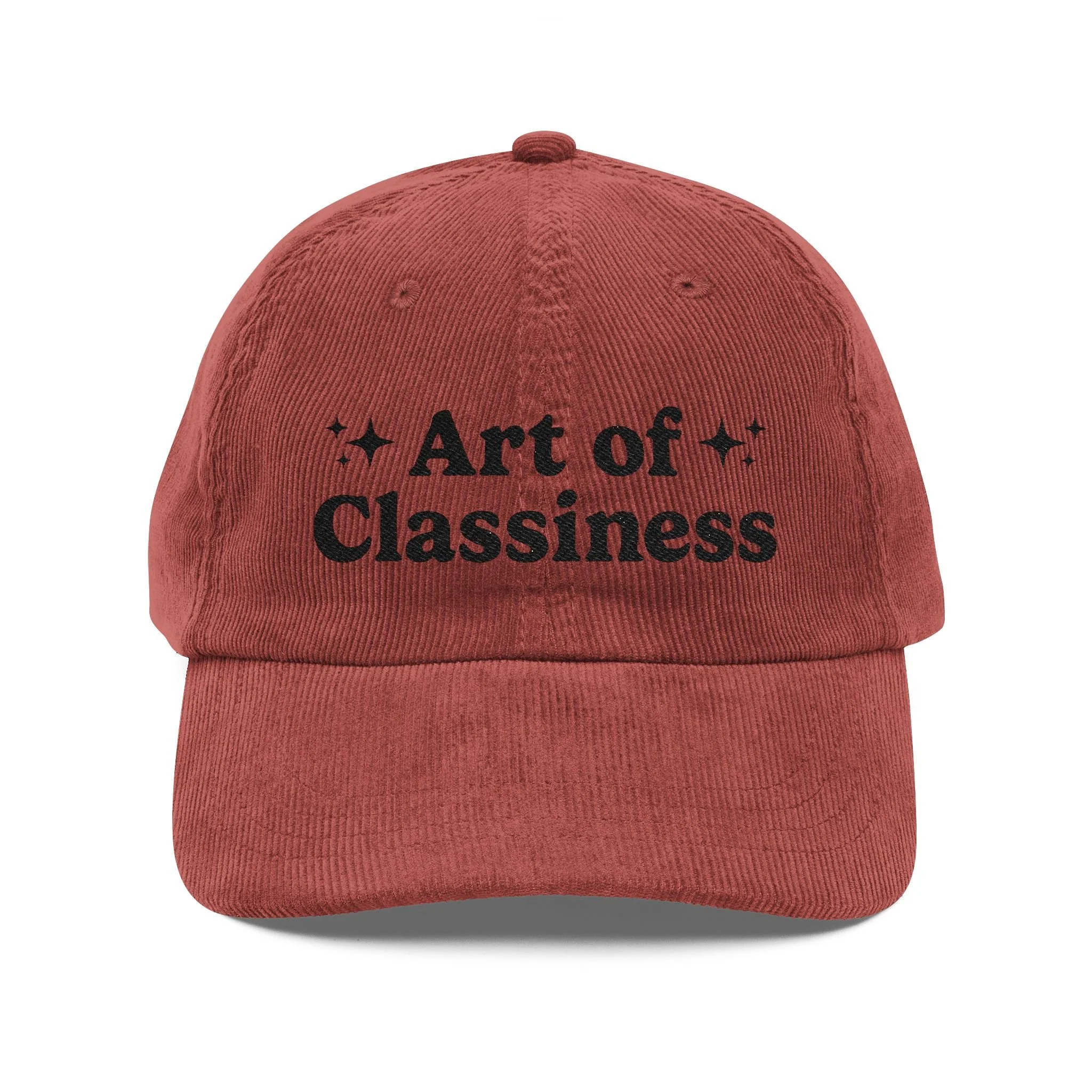 AOC Black Embroidered Corduroy Cap