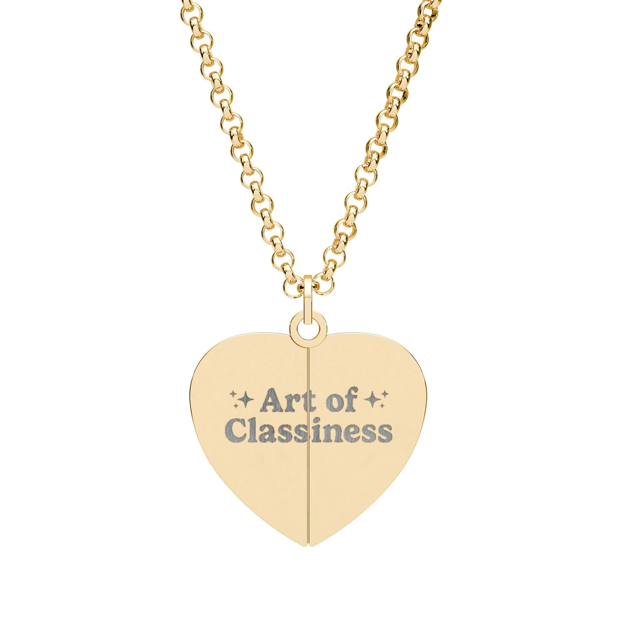 AOC Hidden Message Engraved Heart Necklace
