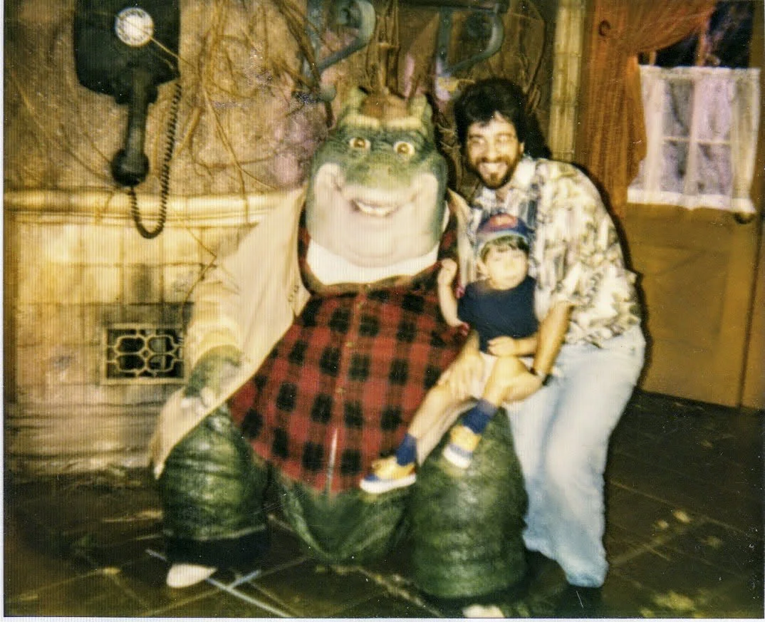 W/ son Cory on ABC's Dinosaurs '94-ish