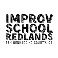 Text that reads 'IMPROV SCHOOL REDLANDS SAN BERNARDINO COUNTY, CA' in black font on a white background.