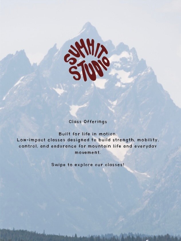 You live here to move. Summit Studio exists to make you better at it. 

Our classes are designed to build strength, control, endurance, and recovery in ways that directly support your active lifestyle. From Xformer to Barre, Strength to Restore, ever