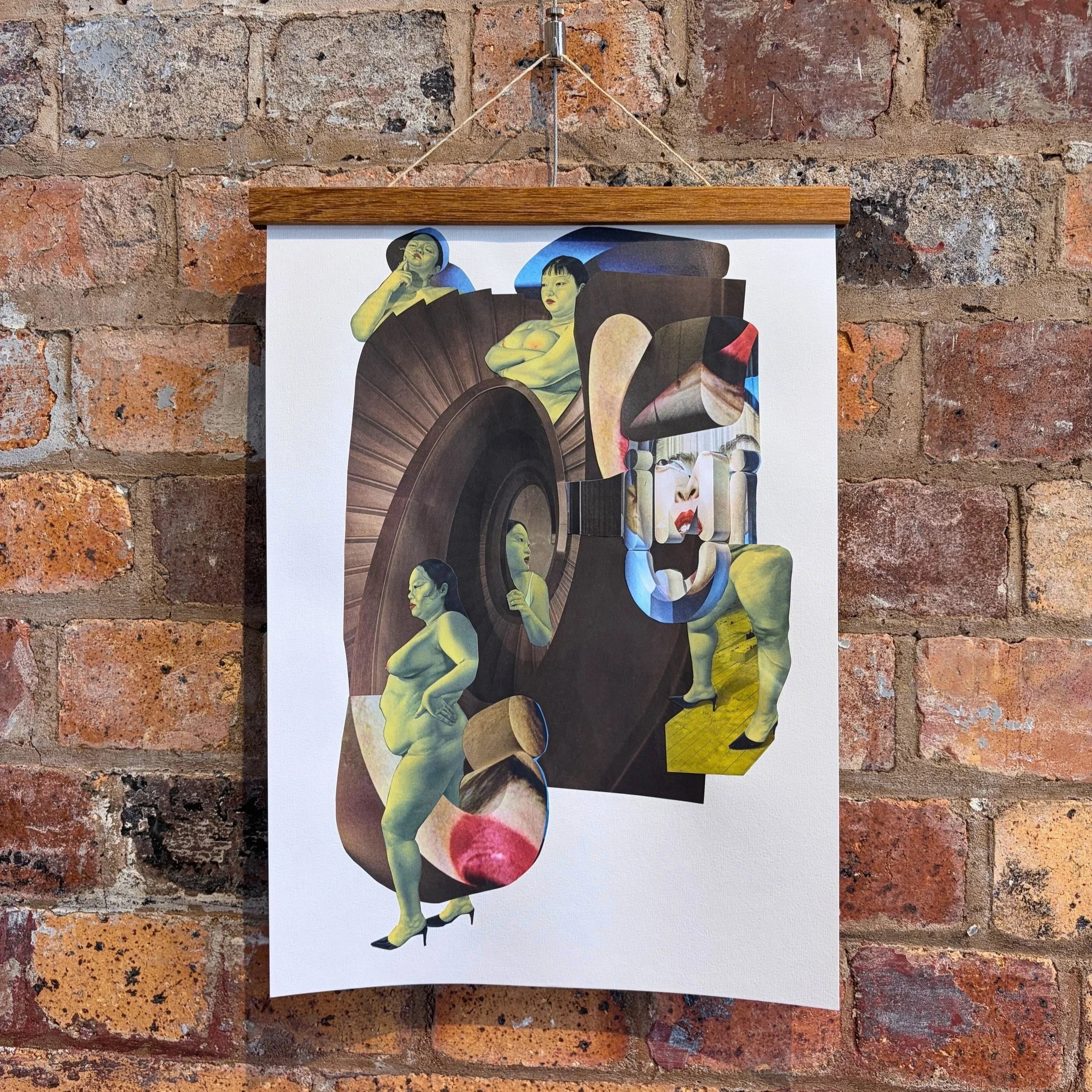 Sarah Youngberry "Watching/watched" (2026). Found images on paper.
