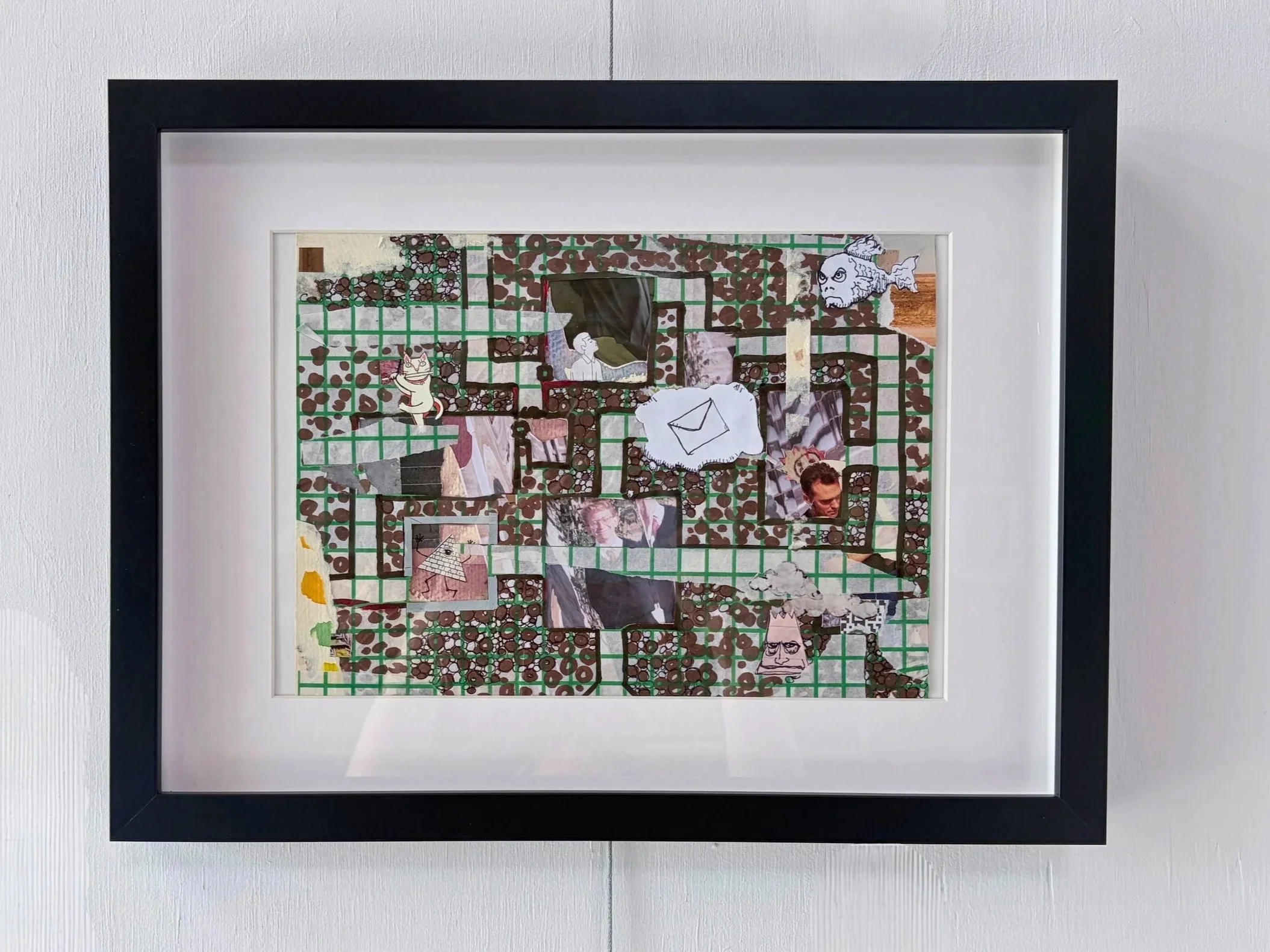 Shaun Cassidy, "Cartography, creativity and me..." Found images, pen, ink and watercolour on paper.