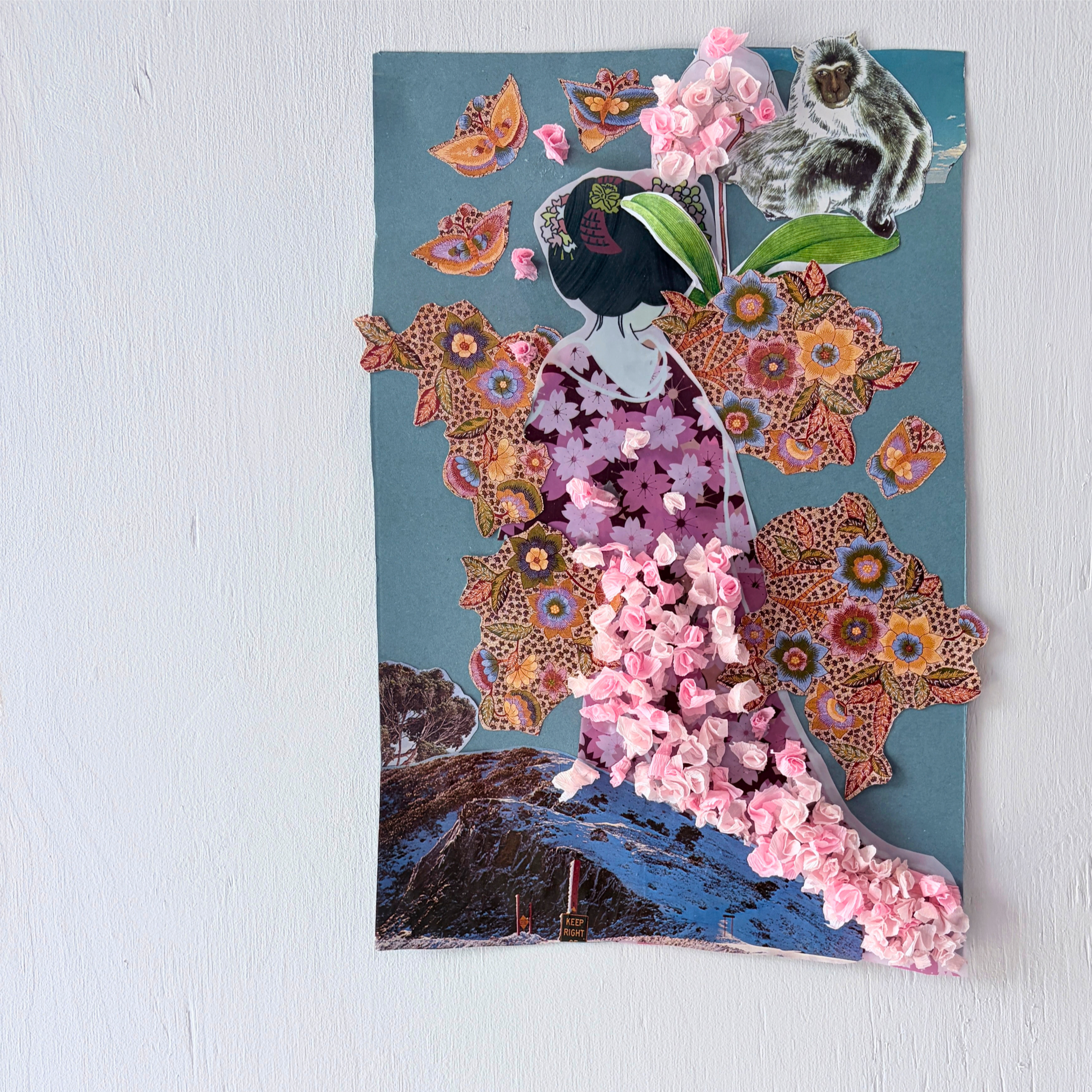 Bek Colley-King, "Story flows 1" (2026). Found images on paper.