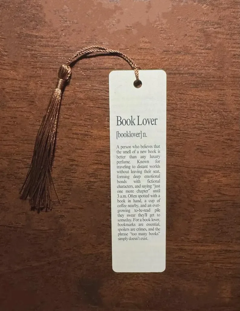 Book Lover Definition Bookmark - Bookmark Gift - Gifts Under 10 - Readers Gift - Father's Day Gift - Gift For Family - Gift For Friends