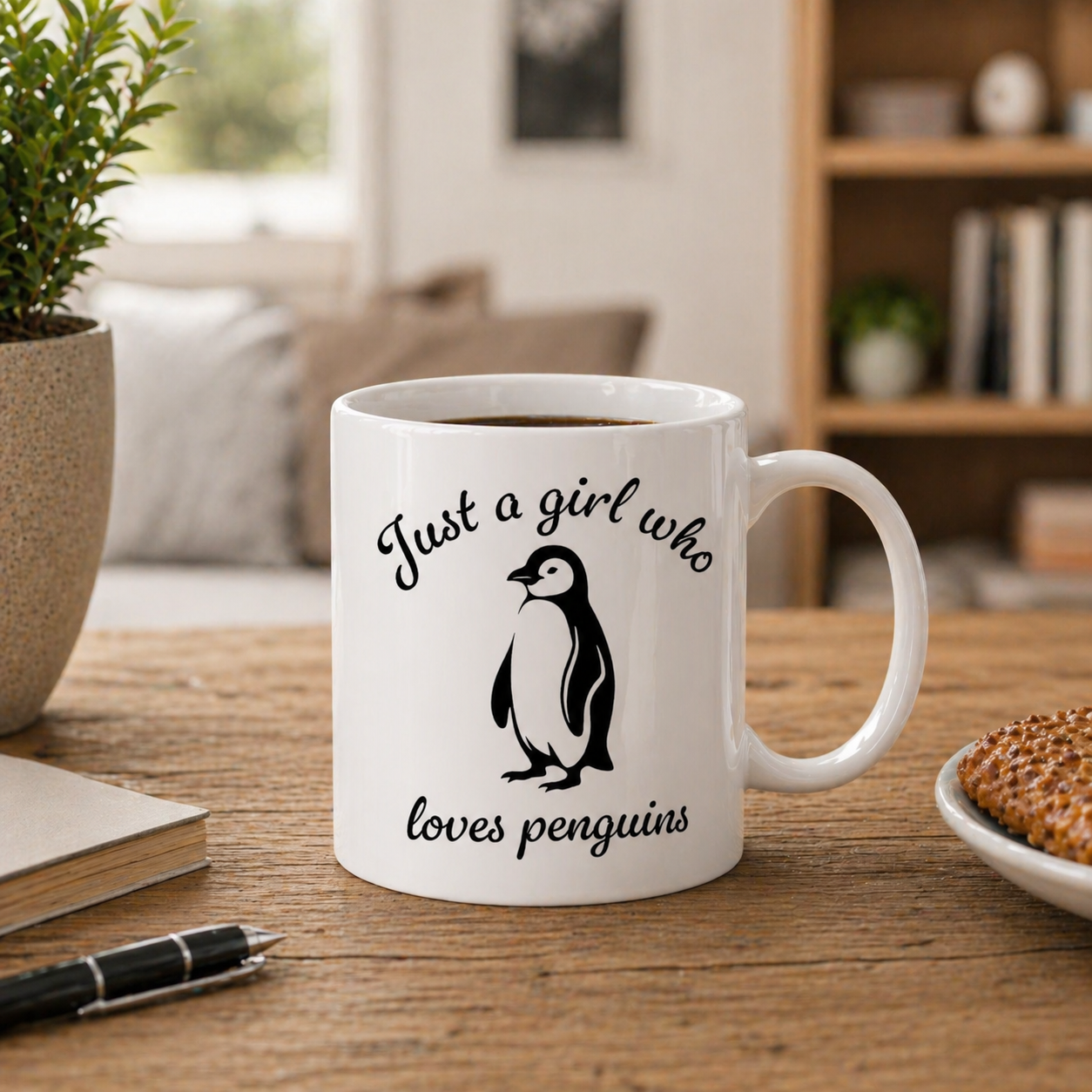 Just a Girl Who Loves Penguins Coffee Cup - Penguin Mug  - Penguin Gift - Penguin Tea Mug