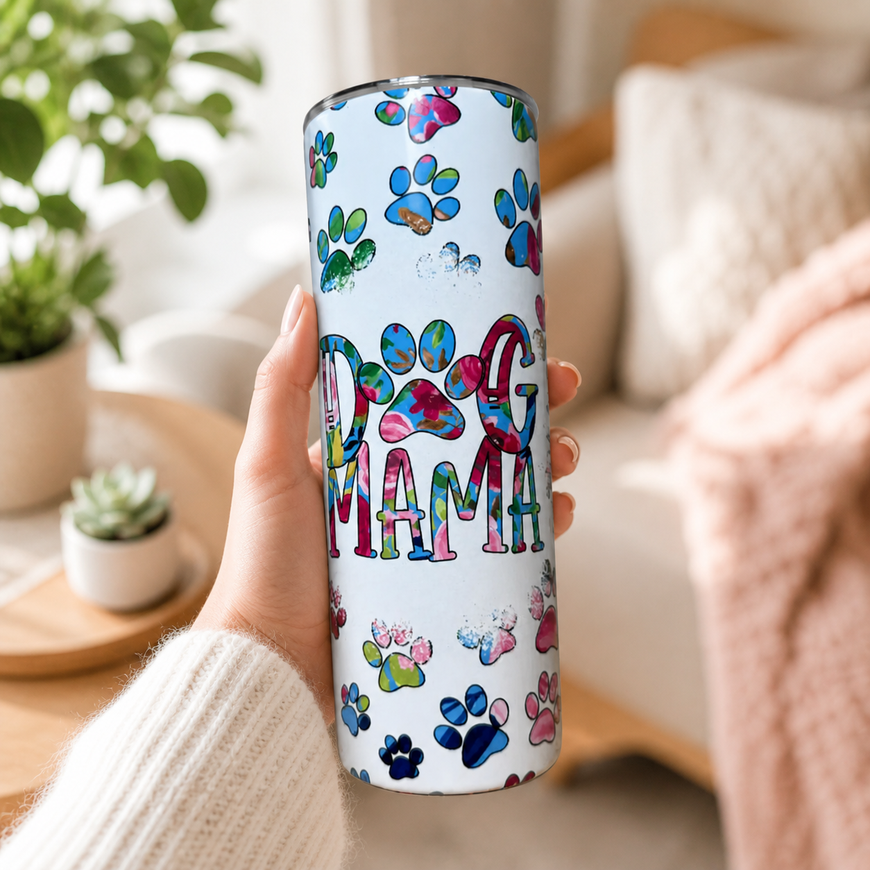 Dog Mama Colorful 20oz Tumbler - Dog Mom Tumbler - Dog Mom Gifts - Gifts for Her - Gifts for friends - Dog Lover Gifts