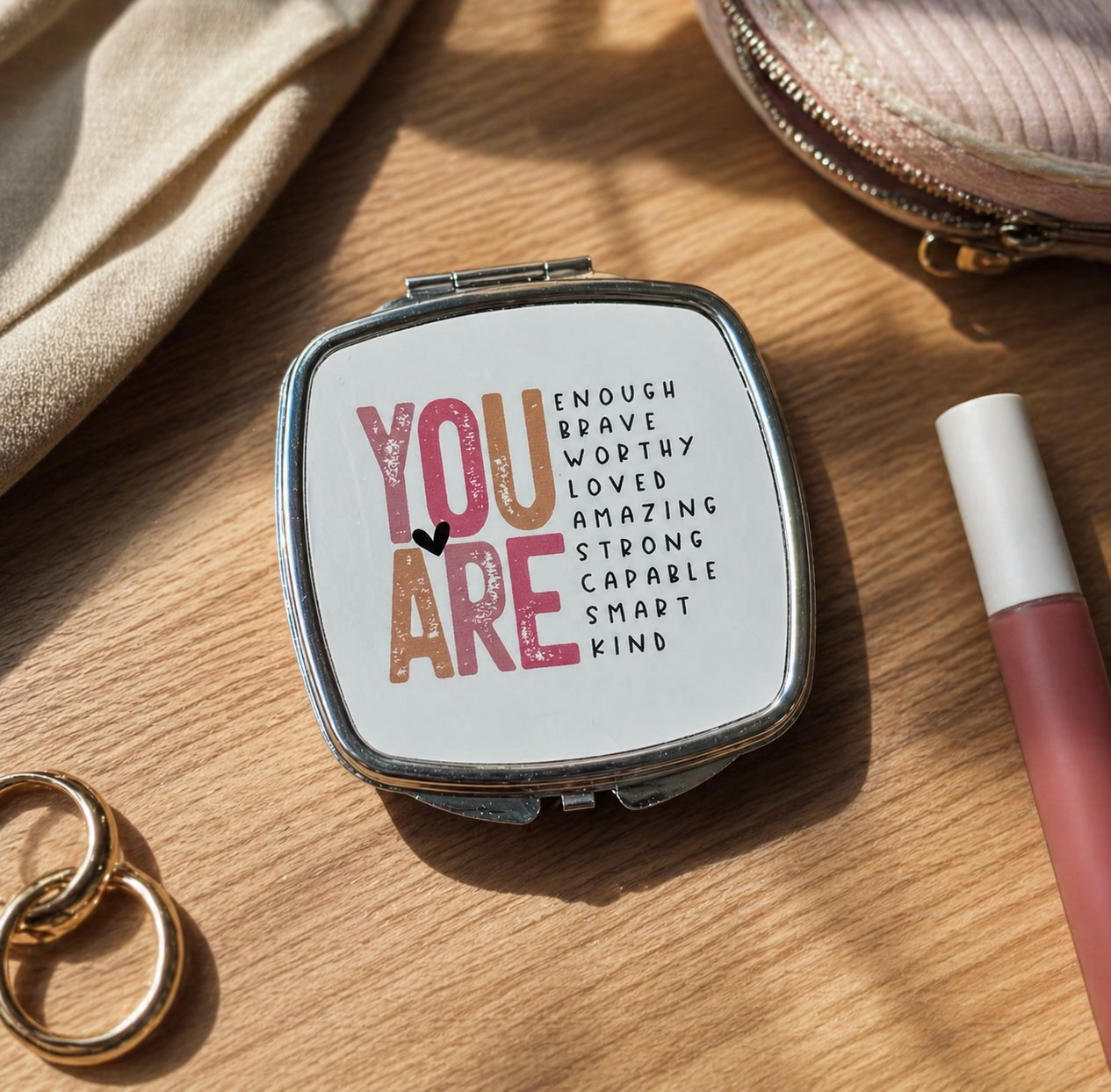 You Are Compact Mirror - Inspirational Compact Mirror - Affirmation Compact Mirror - Gift for Her - Gifts for Friends - Gift for Mom