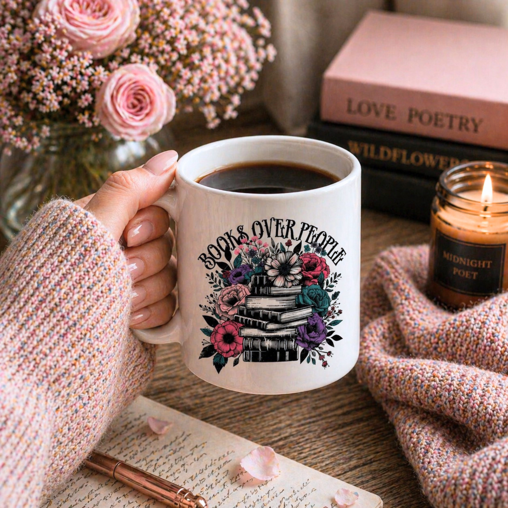Books Over People Coffee Mug, Tea Mug, Book Lover Gift, Books Coffee Mug